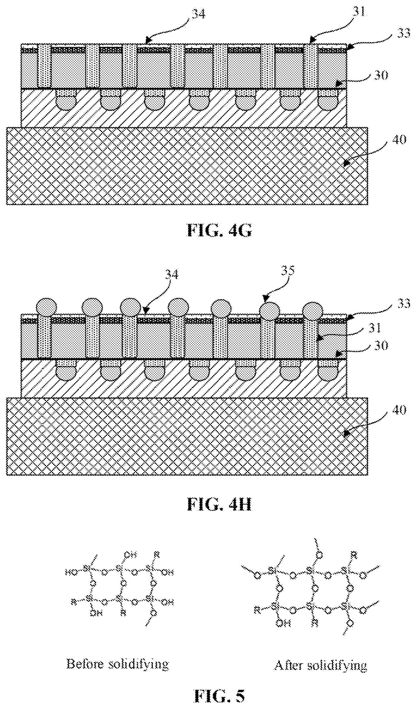 Patent US12616008 Figure 5 – Inverting wafer and etching back plane to expose conductive pillars from back plane of wafer for further processing