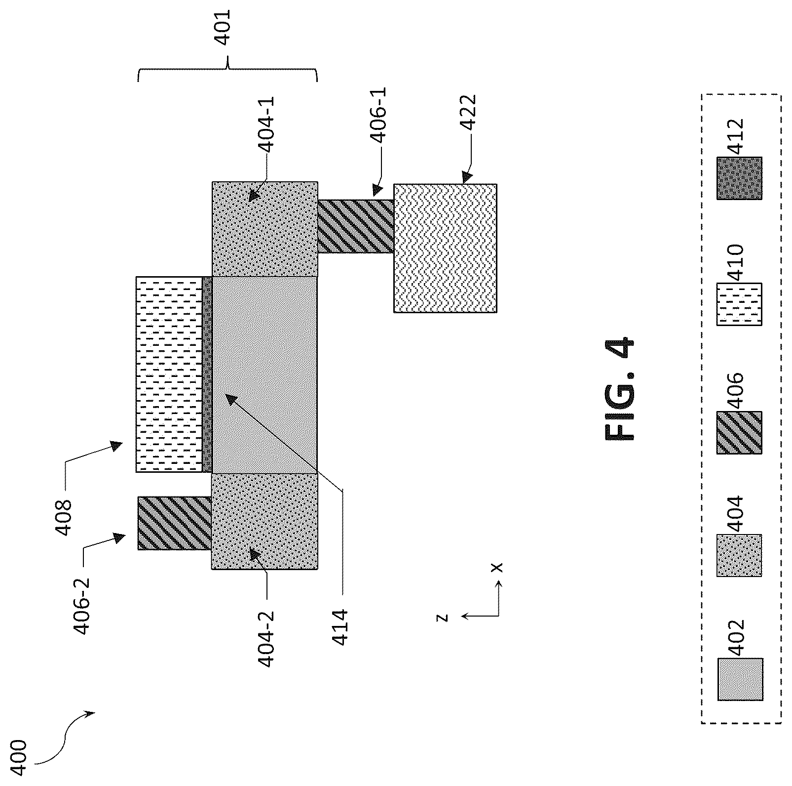 Patent US12616012 Figure 4 – Stacked random access memory devices with multilayer continuous vias