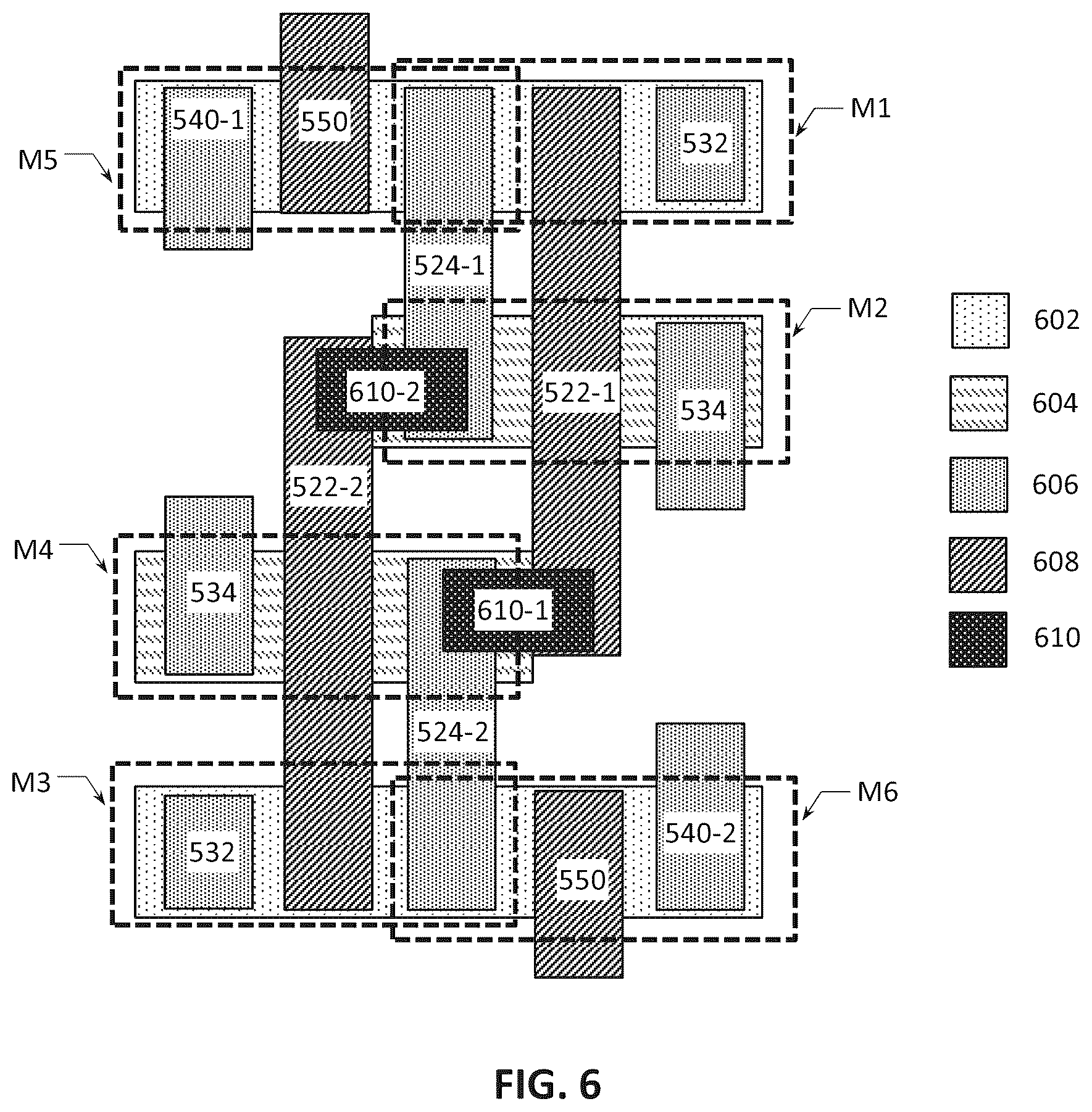 Patent US12616012 Figure 6 – Stacked random access memory devices with multilayer continuous vias
