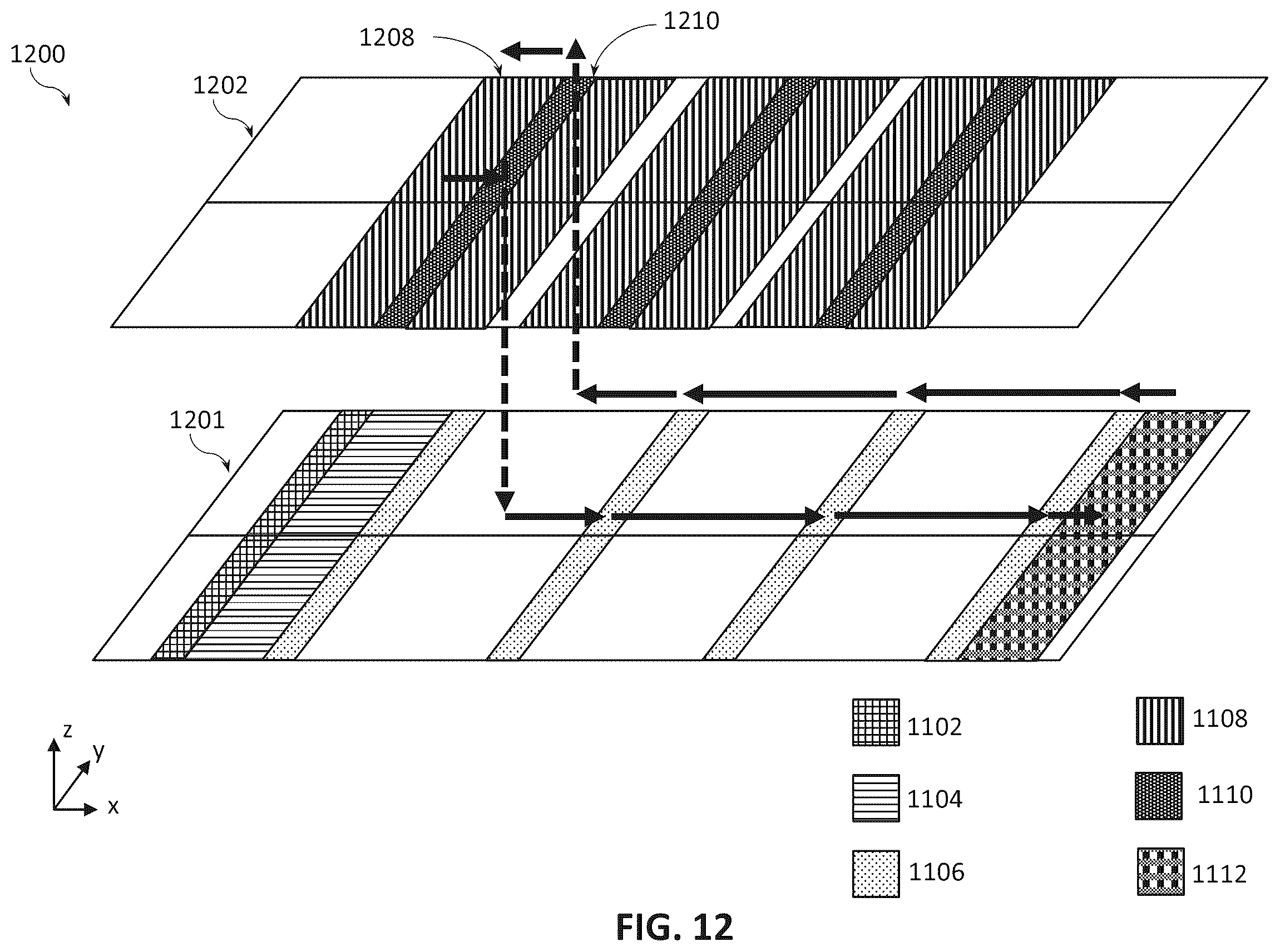 Patent US12616012 Figure 13 – Stacked random access memory devices with multilayer continuous vias