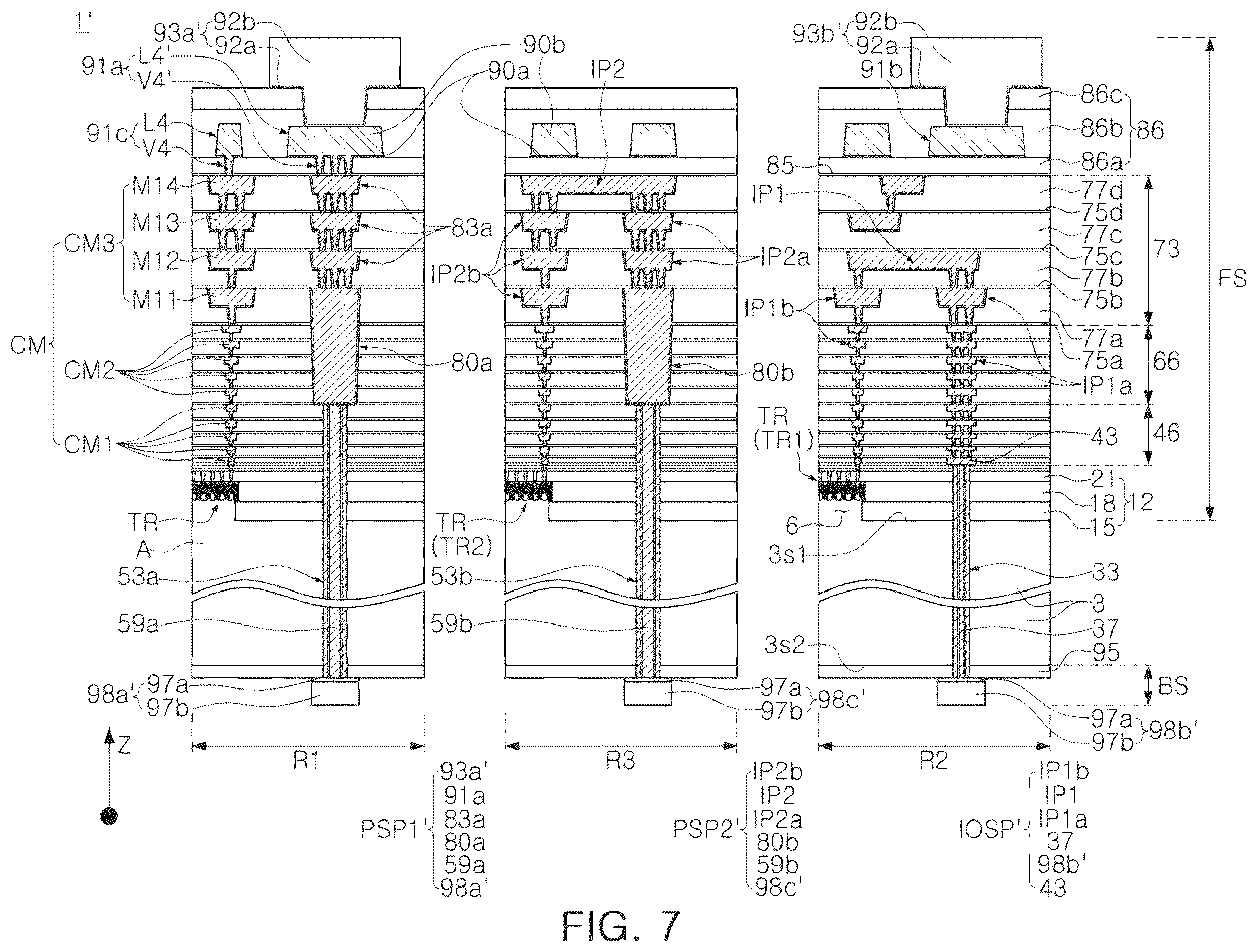 Patent US12616014 Figure 9 – Semiconductor device including a through electrode contacting a backside conductive pattern and a frontside conductive pattern and a semiconductor package including the same