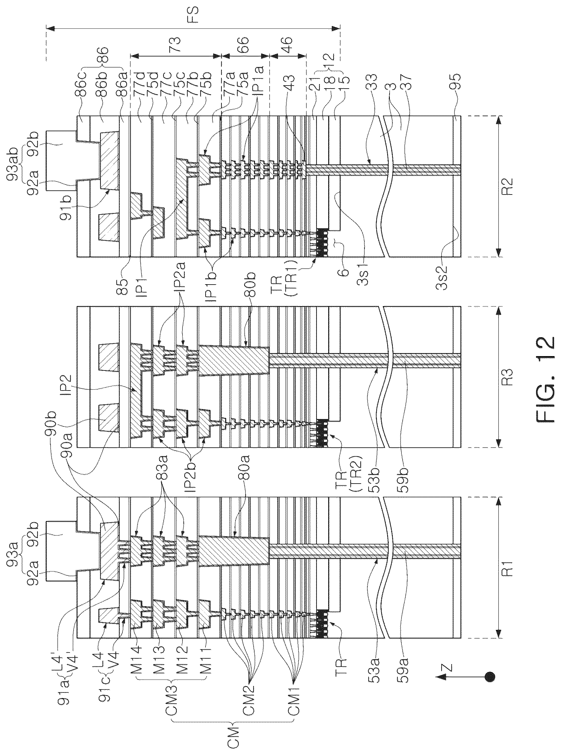Patent US12616014 Figure 15 – Semiconductor device including a through electrode contacting a backside conductive pattern and a frontside conductive pattern and a semiconductor package including the same