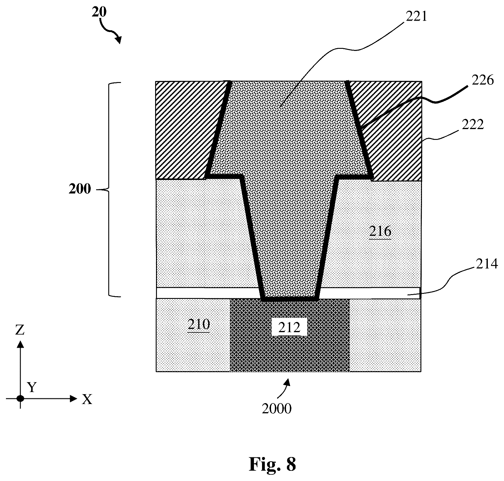 Patent US12616018 Figure 8 – Graphene barrier layer of interconnect structure