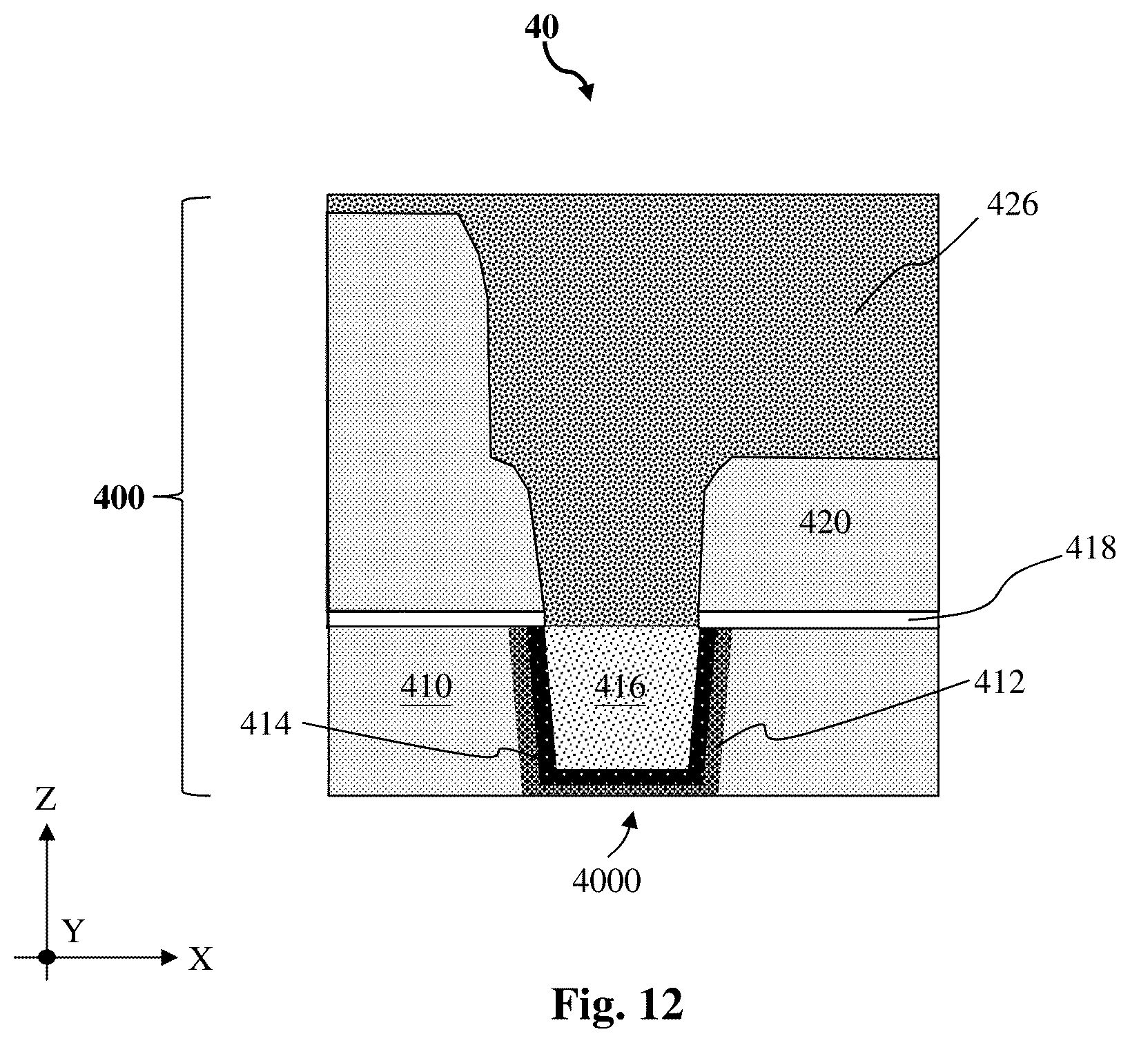 Patent US12616018 Figure 12 – Graphene barrier layer of interconnect structure