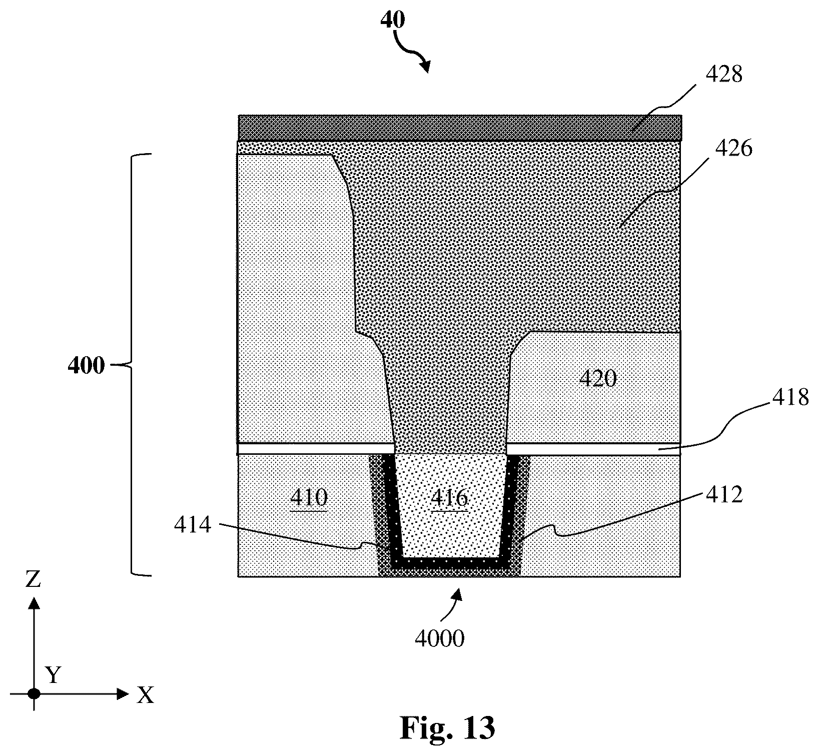 Patent US12616018 Figure 13 – Graphene barrier layer of interconnect structure