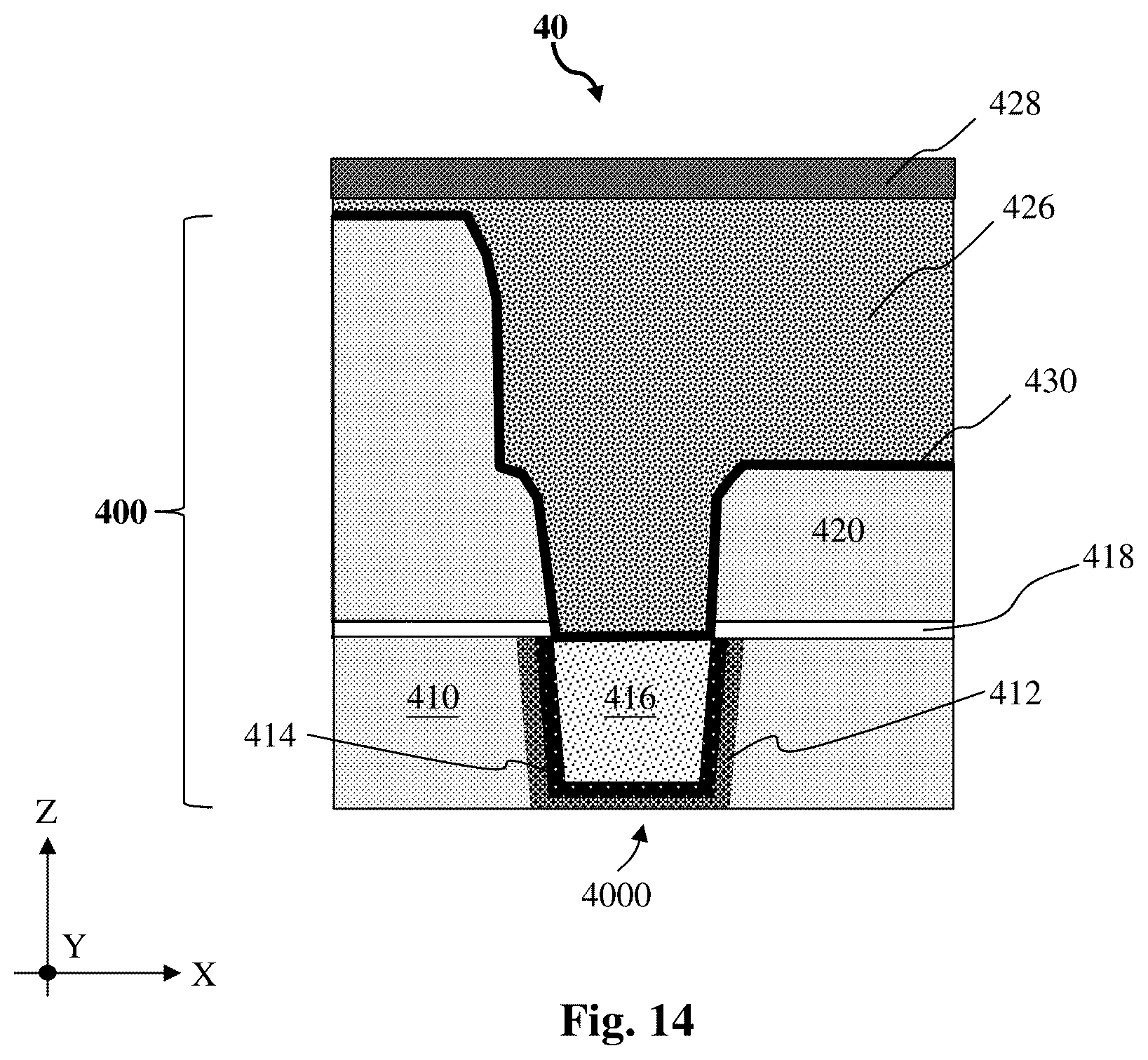 Patent US12616018 Figure 14 – Graphene barrier layer of interconnect structure