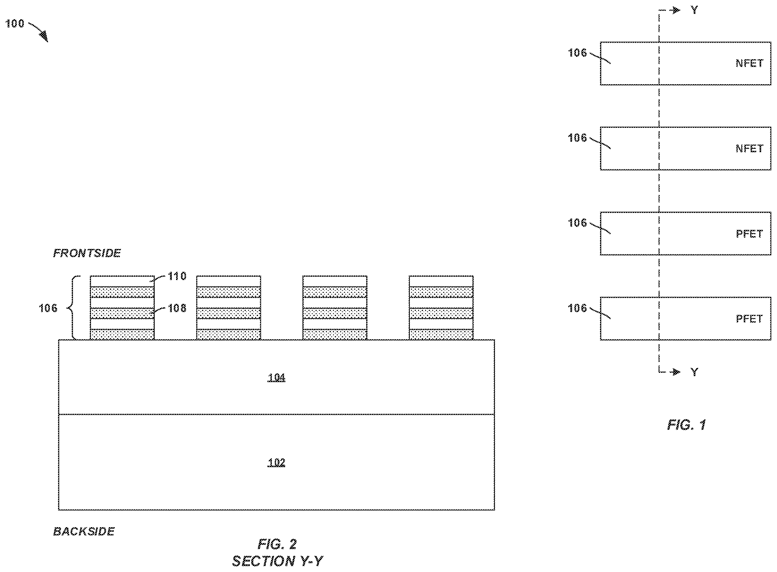 Patent US12616019 Figure 1 – Via connection to backside power delivery network