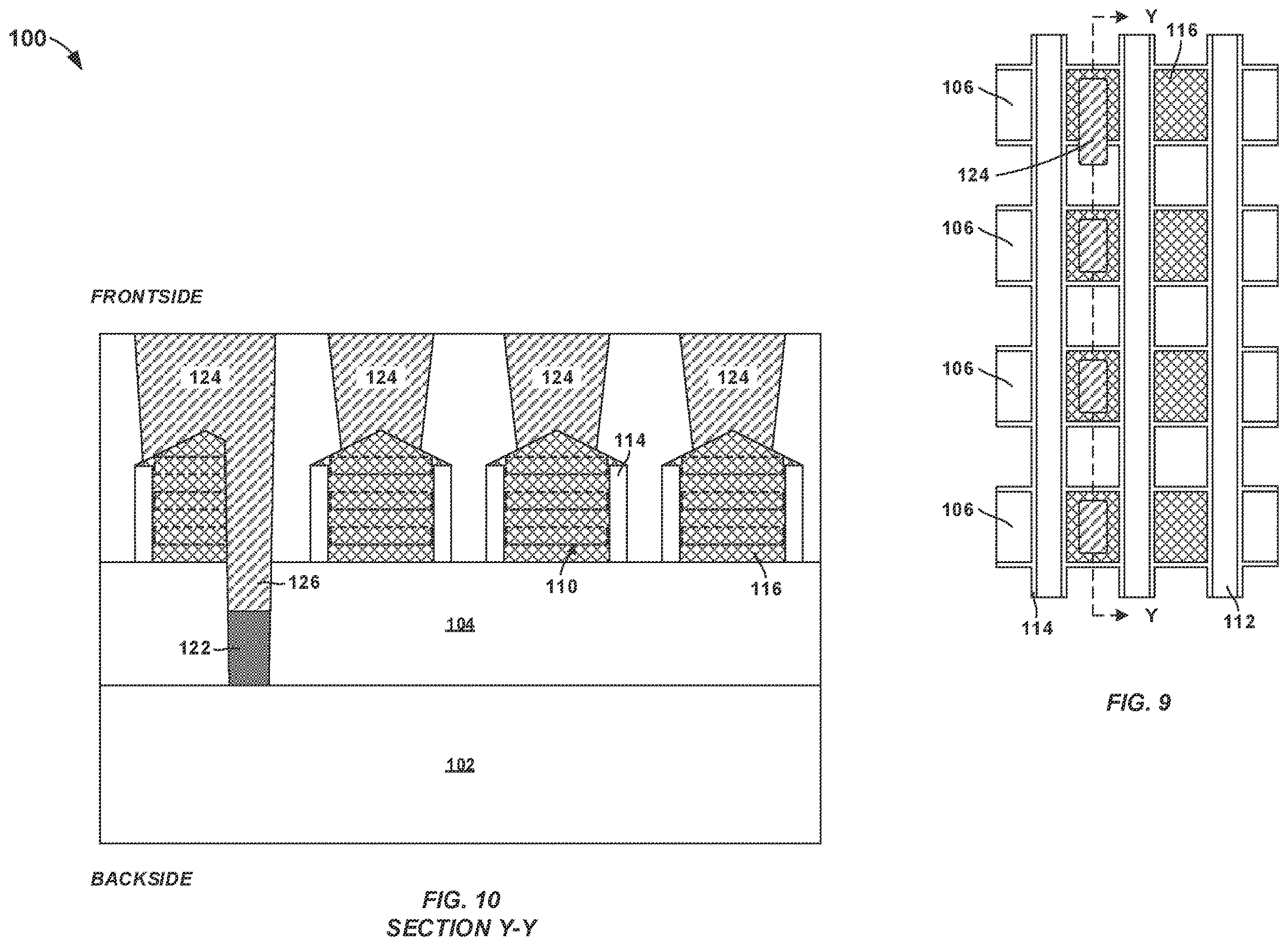 Patent US12616019 Figure 5 – Via connection to backside power delivery network
