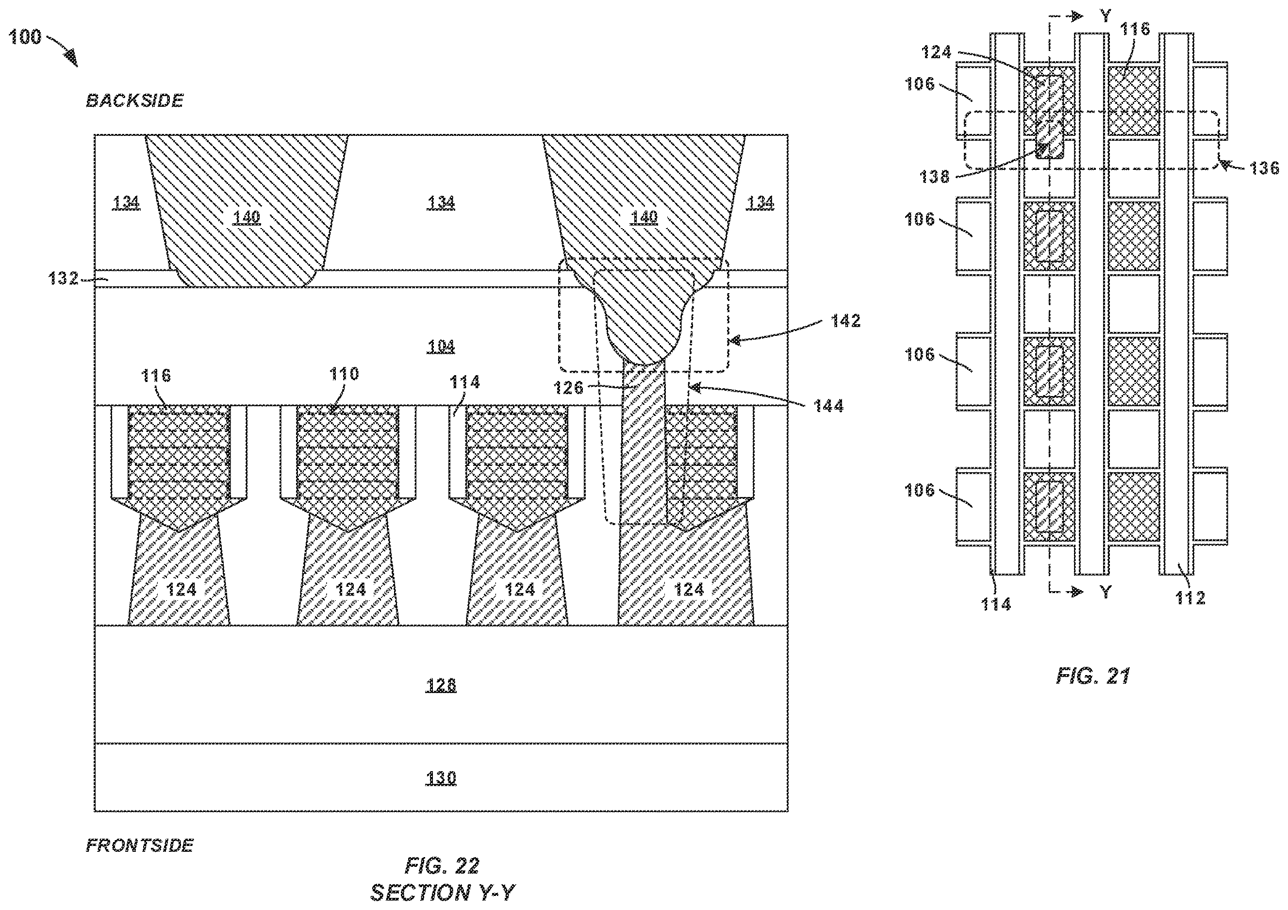Patent US12616019 Figure 11 – Via connection to backside power delivery network