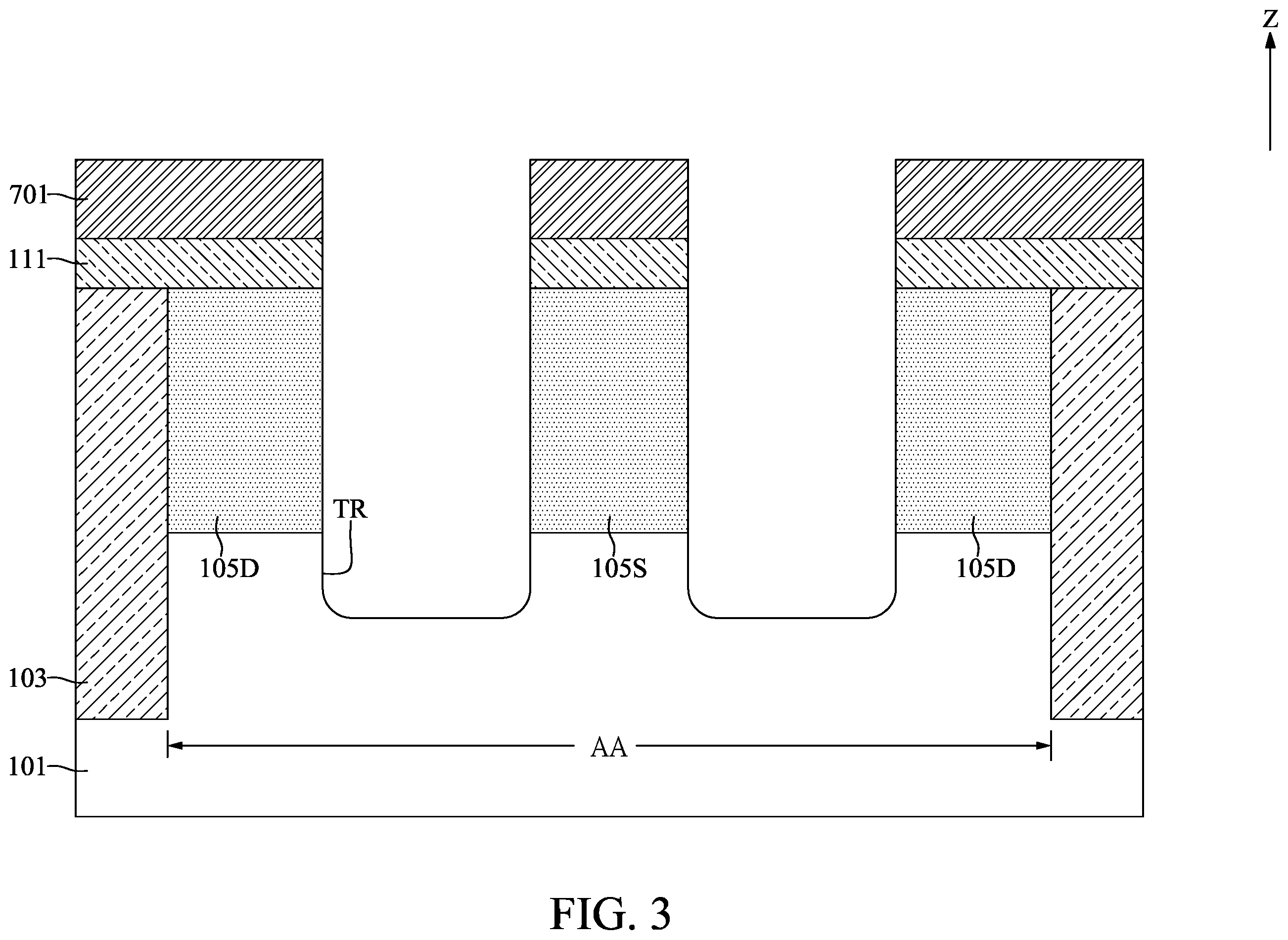 Patent US12616020 Figure 3 – Semiconductor device with thickening layer and method for fabricating the same