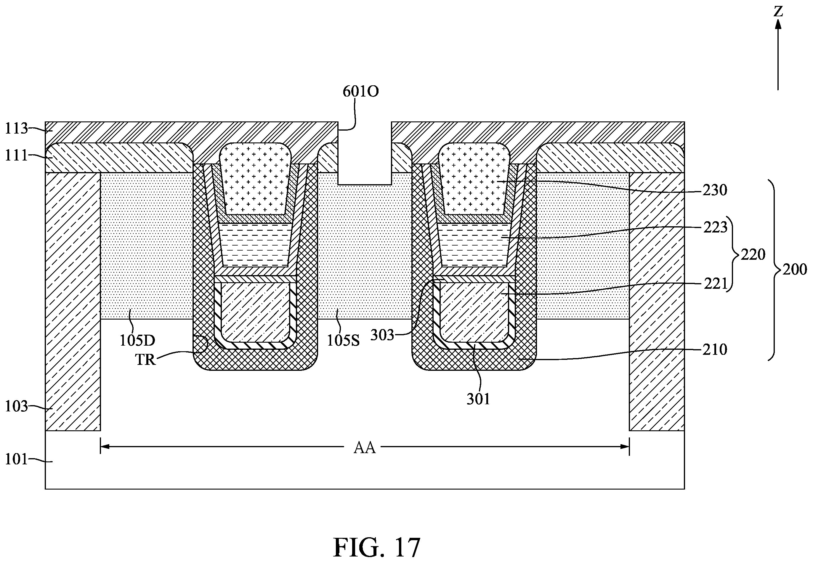 Patent US12616020 Figure 17 – Semiconductor device with thickening layer and method for fabricating the same