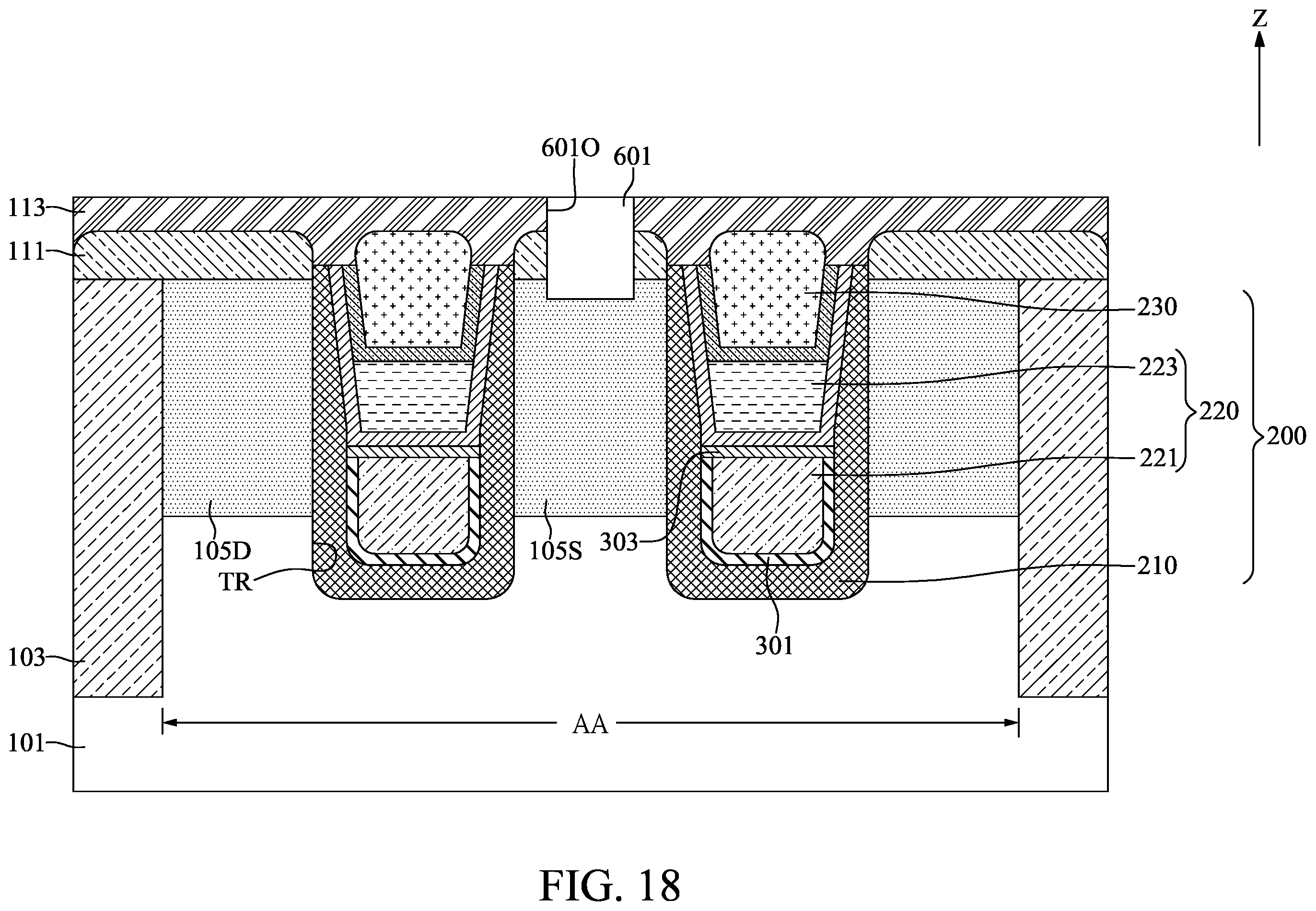 Patent US12616020 Figure 18 – Semiconductor device with thickening layer and method for fabricating the same
