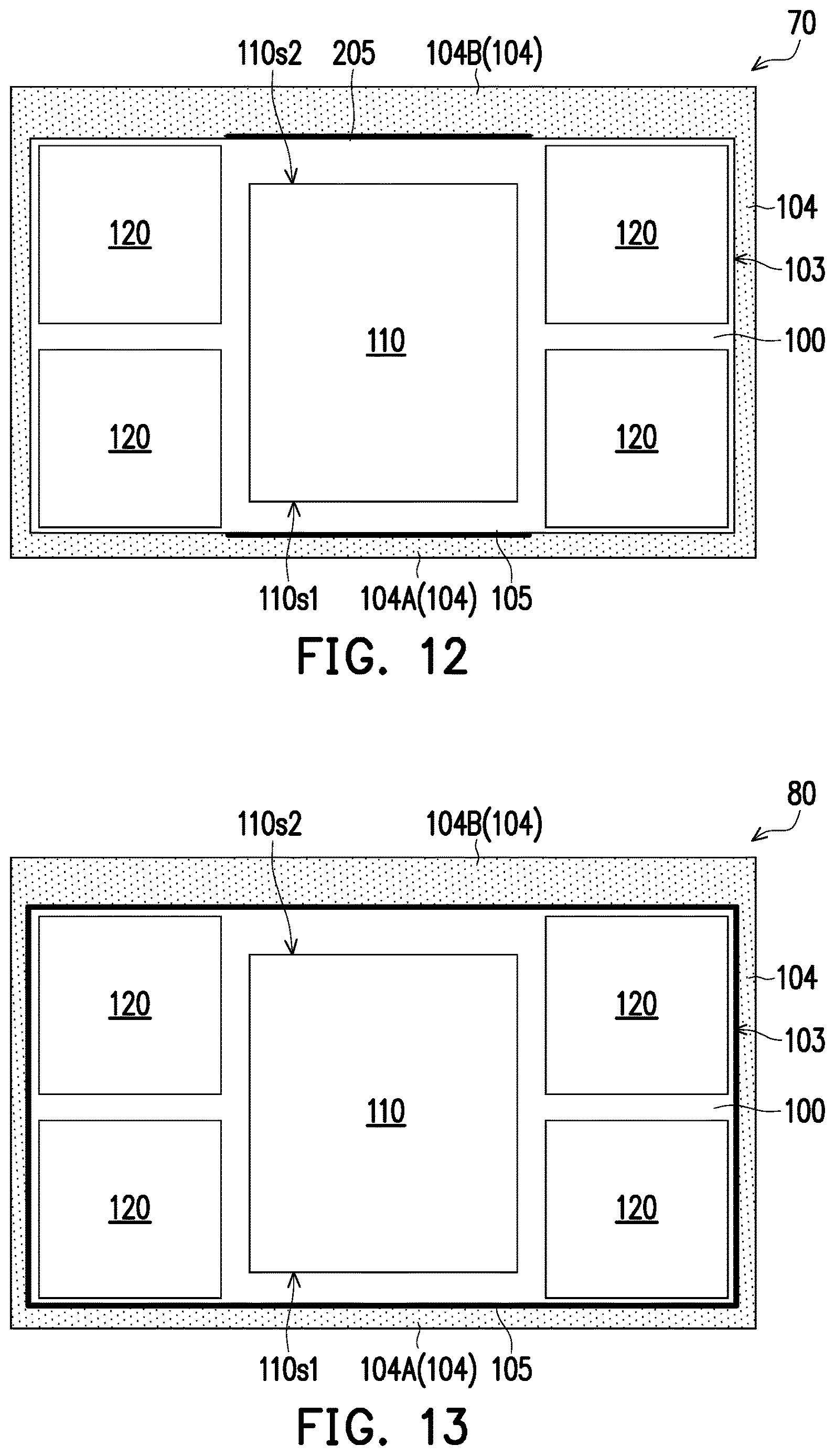 Patent US12616029 Figure 9 – Package structure with stiffener ring having slant sidewall