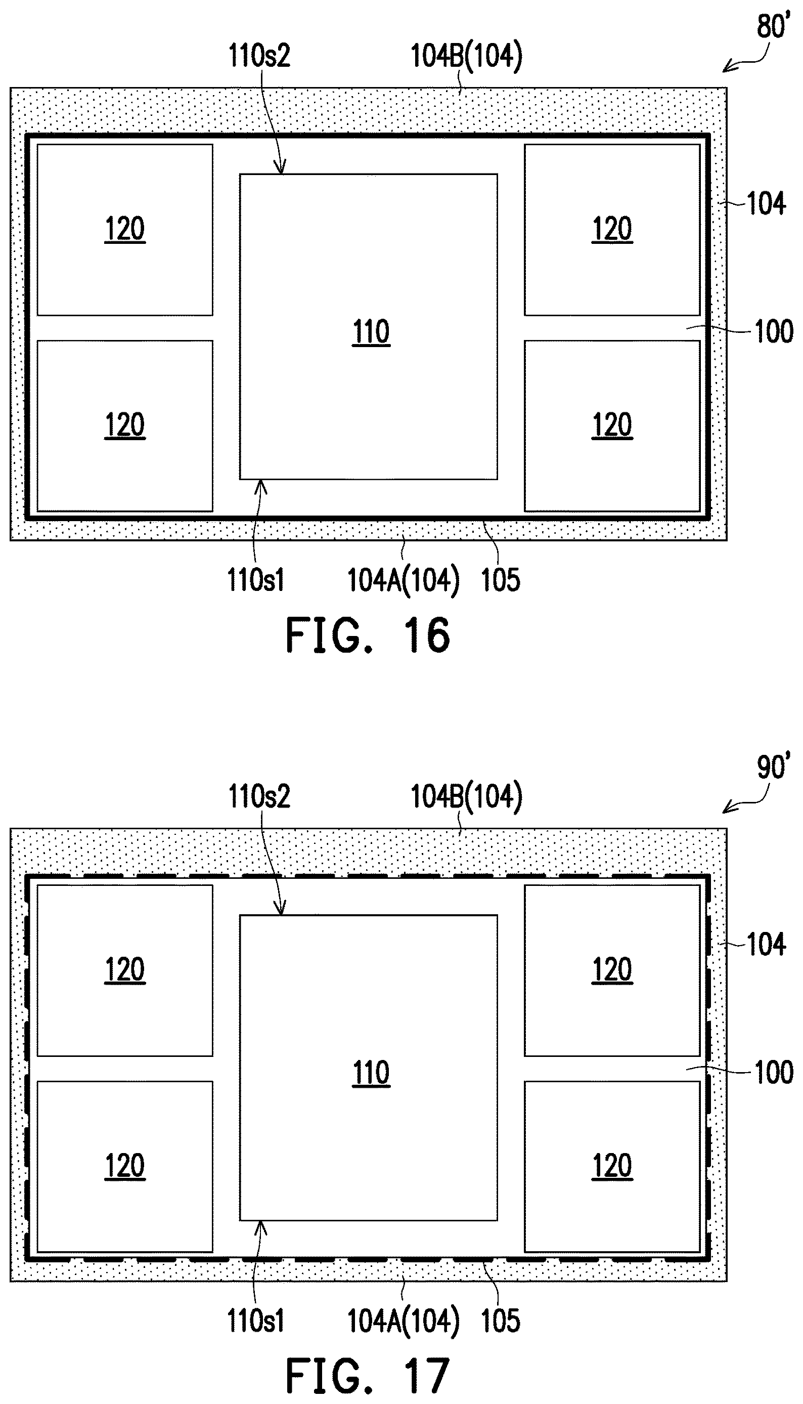 Patent US12616029 Figure 11 – Package structure with stiffener ring having slant sidewall