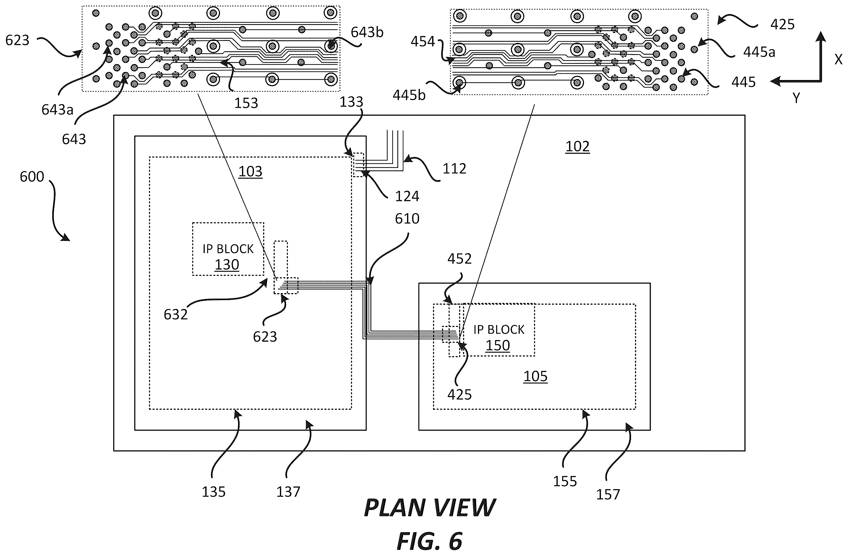 Patent US12616043 Figure 6 – Package comprising integrated devices with inner and outer solder interconnects