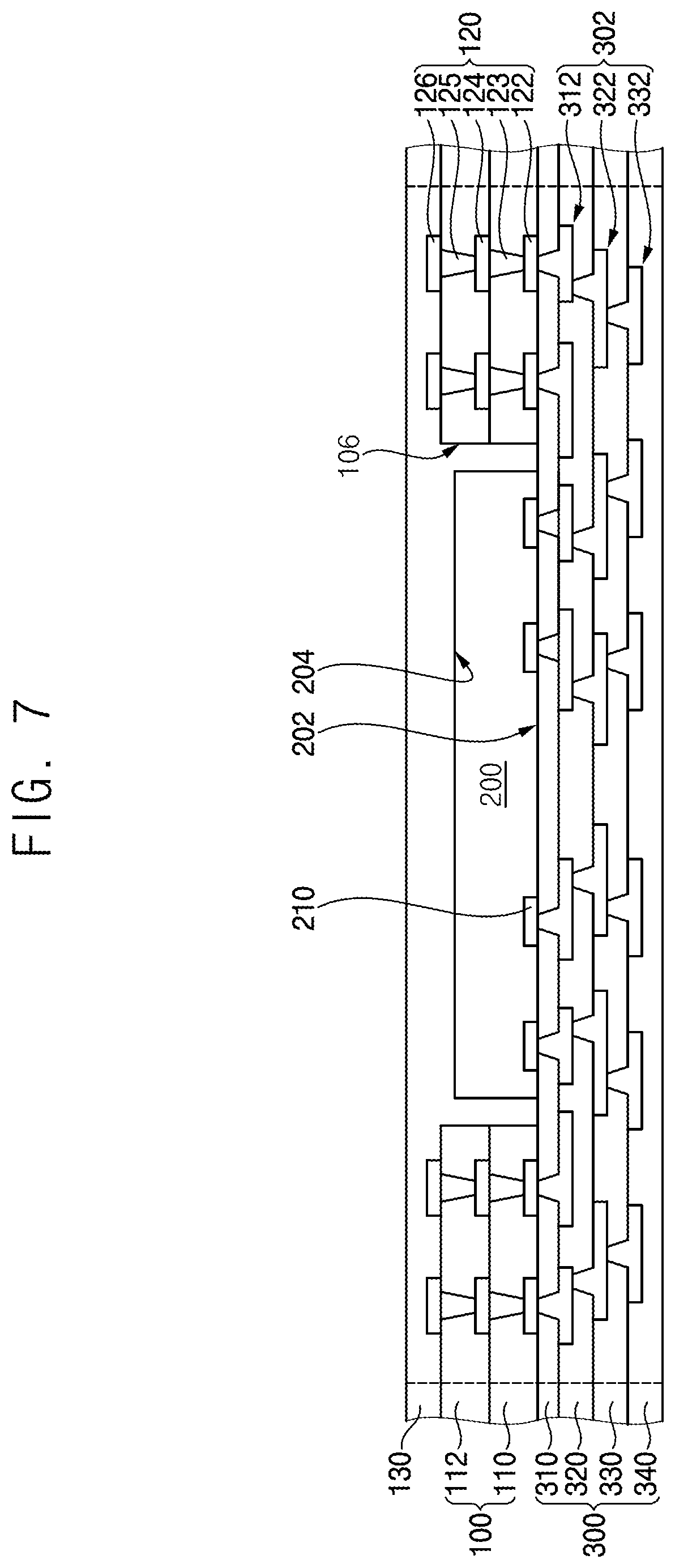 Patent US12616044 Figure 6 – Semiconductor packages and methods of manufacturing the same
