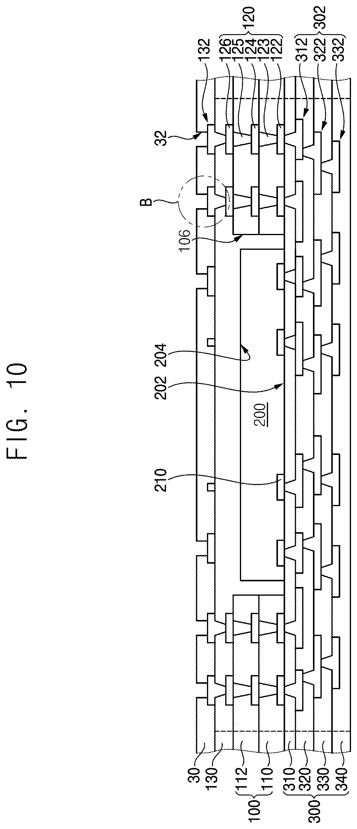 Patent US12616044 Figure 9 – Semiconductor packages and methods of manufacturing the same