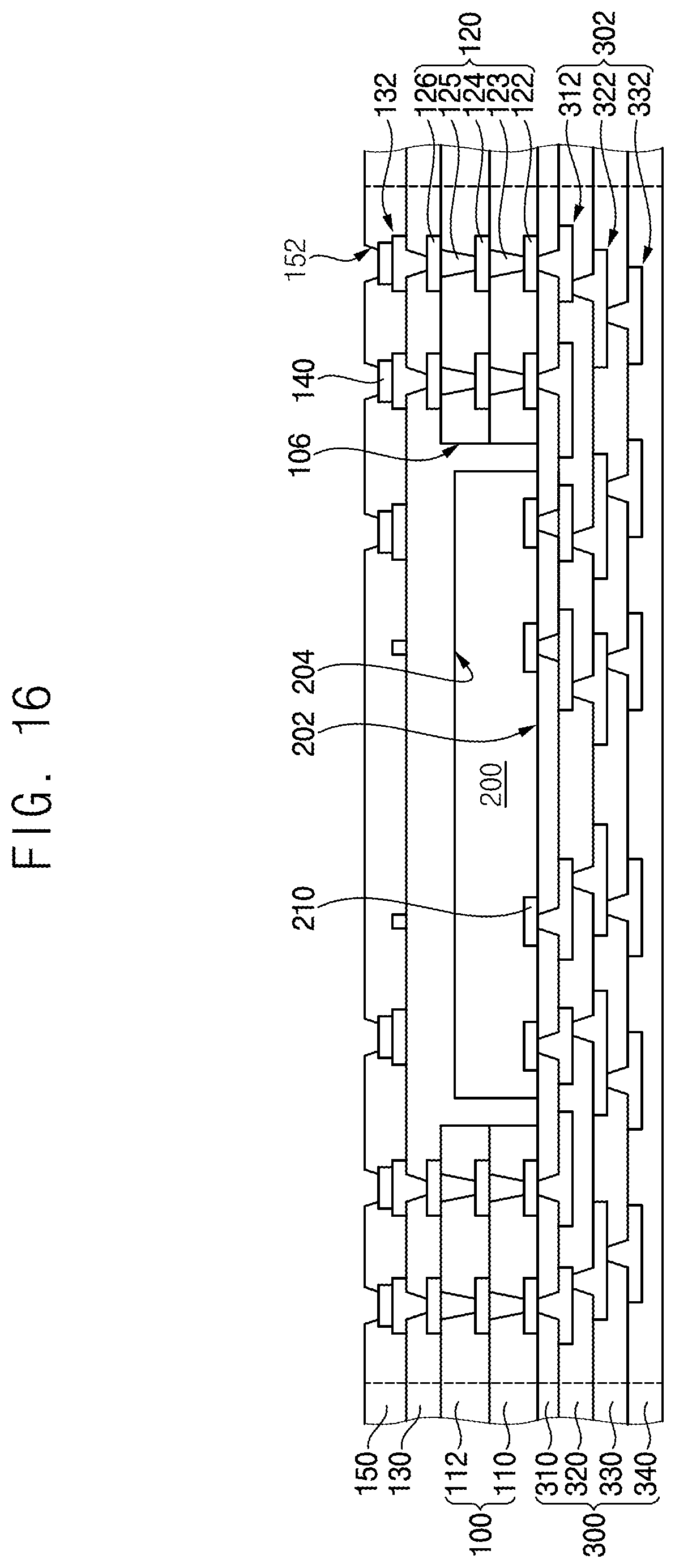 Patent US12616044 Figure 13 – Semiconductor packages and methods of manufacturing the same