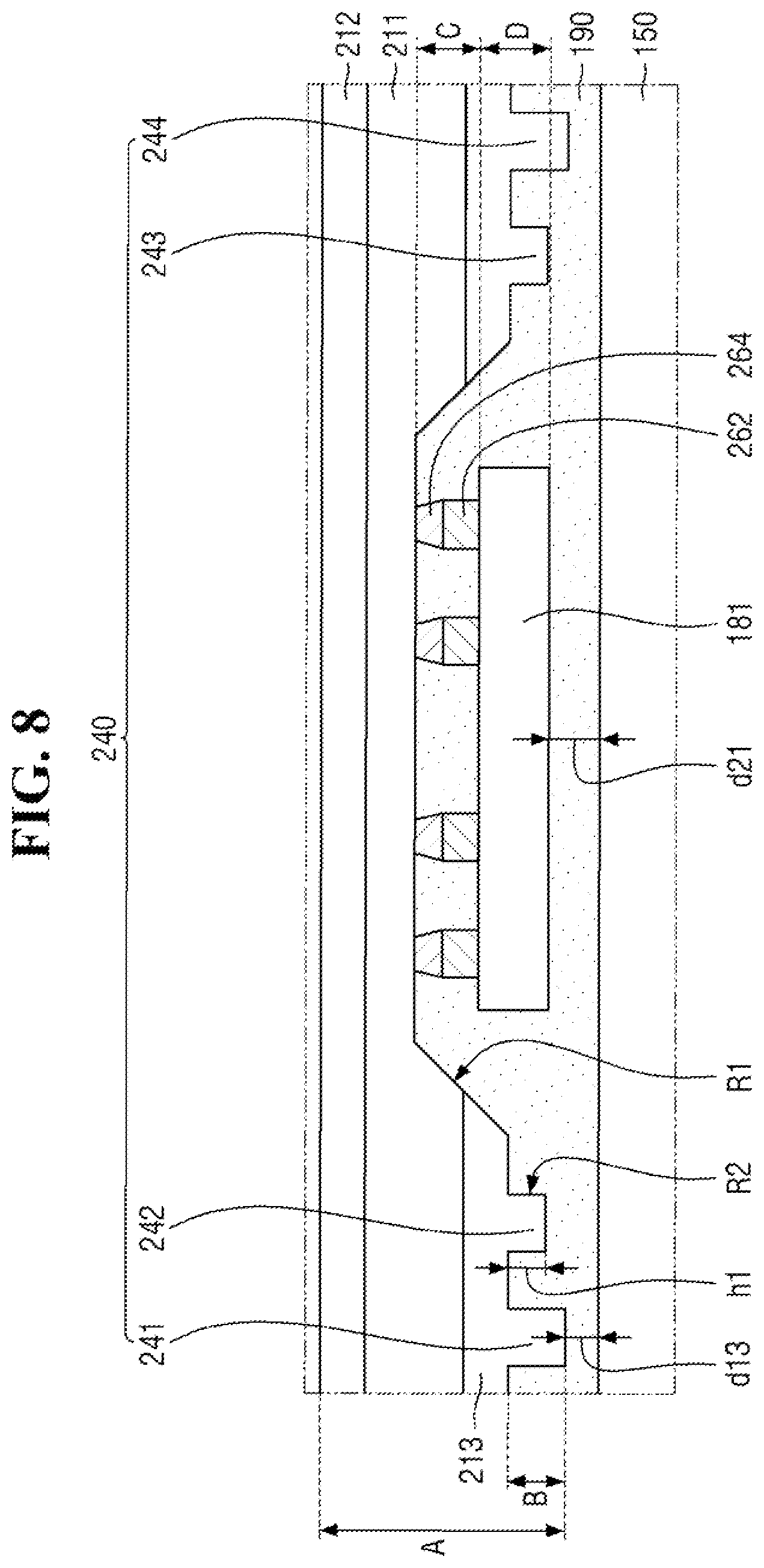 Patent US12616045 Figure 8 – Semiconductor package and method of fabricating the same