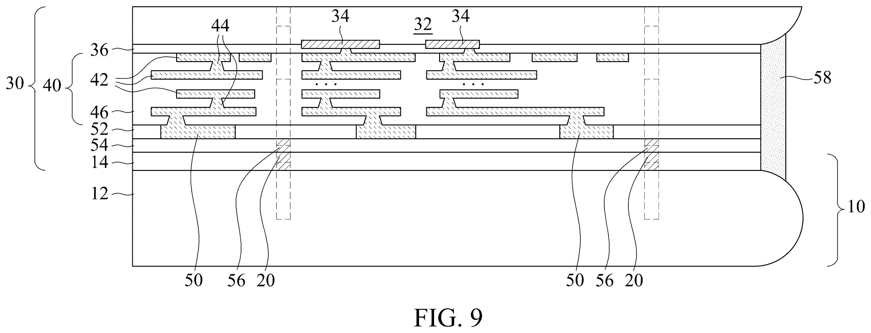 Patent US12616046 Figure 9 – Wafer bonding incorporating thermal conductive paths