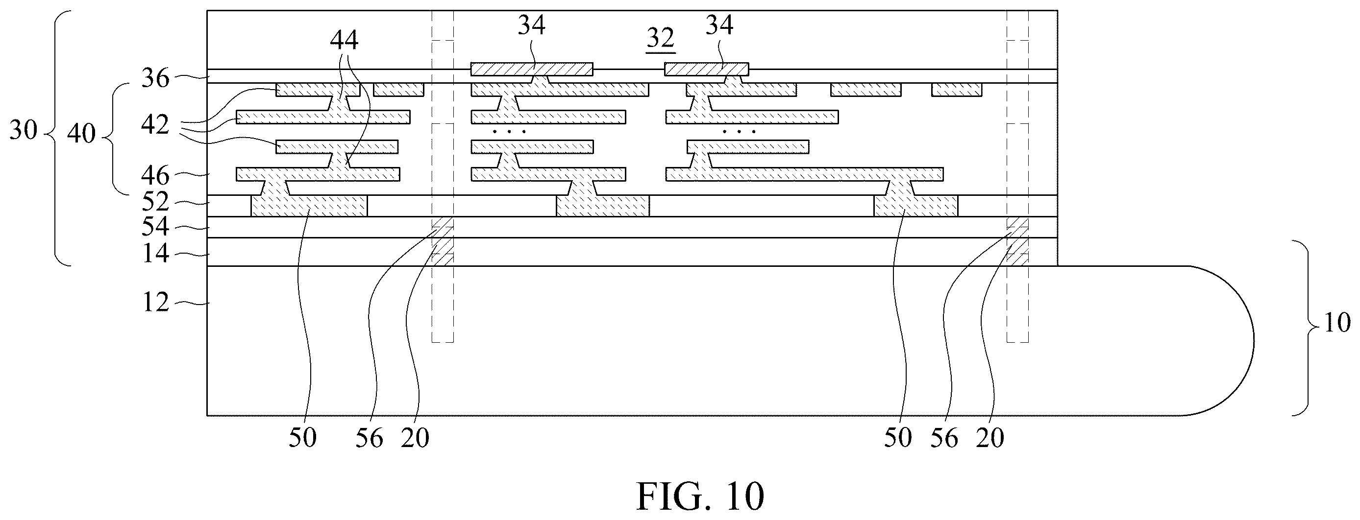 Patent US12616046 Figure 10 – Wafer bonding incorporating thermal conductive paths