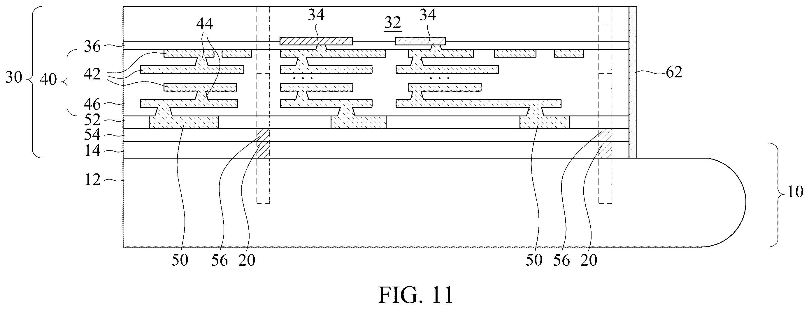 Patent US12616046 Figure 11 – Wafer bonding incorporating thermal conductive paths