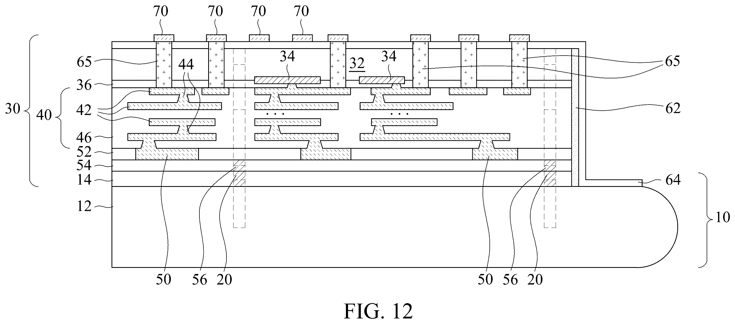 Patent US12616046 Figure 12 – Wafer bonding incorporating thermal conductive paths
