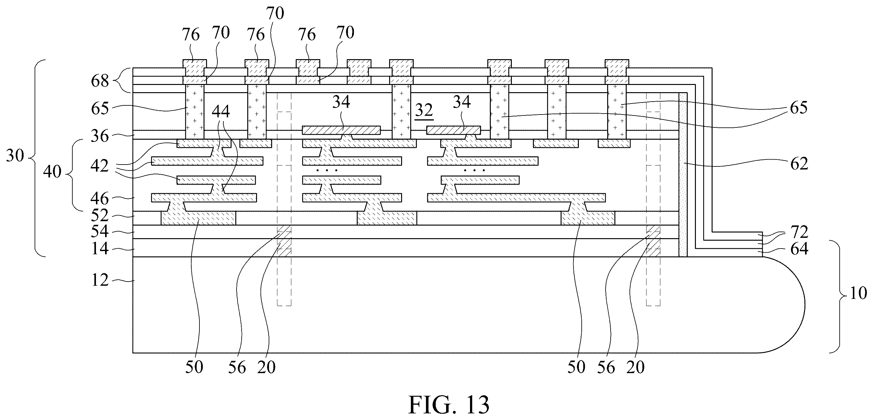 Patent US12616046 Figure 13 – Wafer bonding incorporating thermal conductive paths
