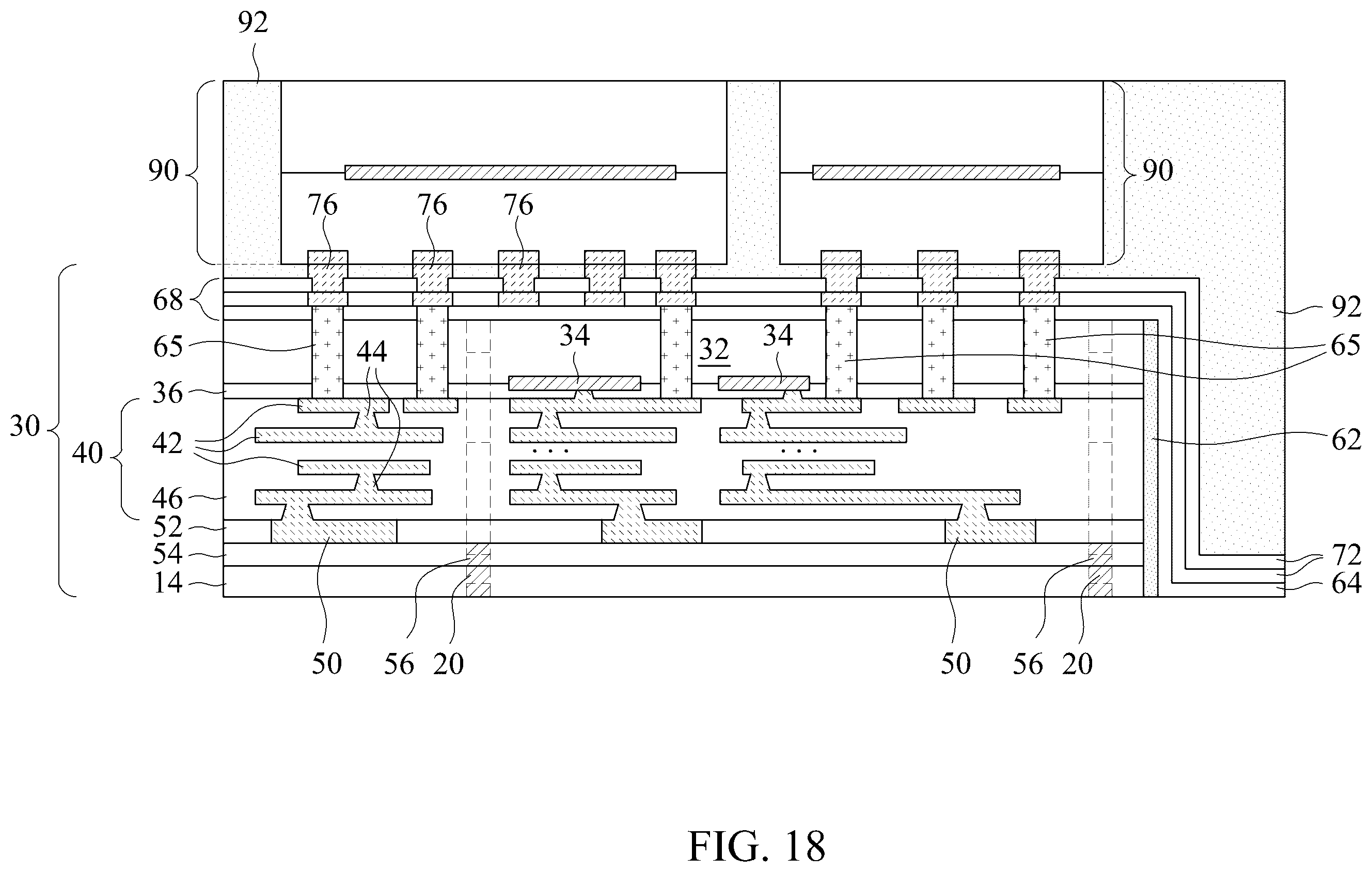 Patent US12616046 Figure 18 – Wafer bonding incorporating thermal conductive paths