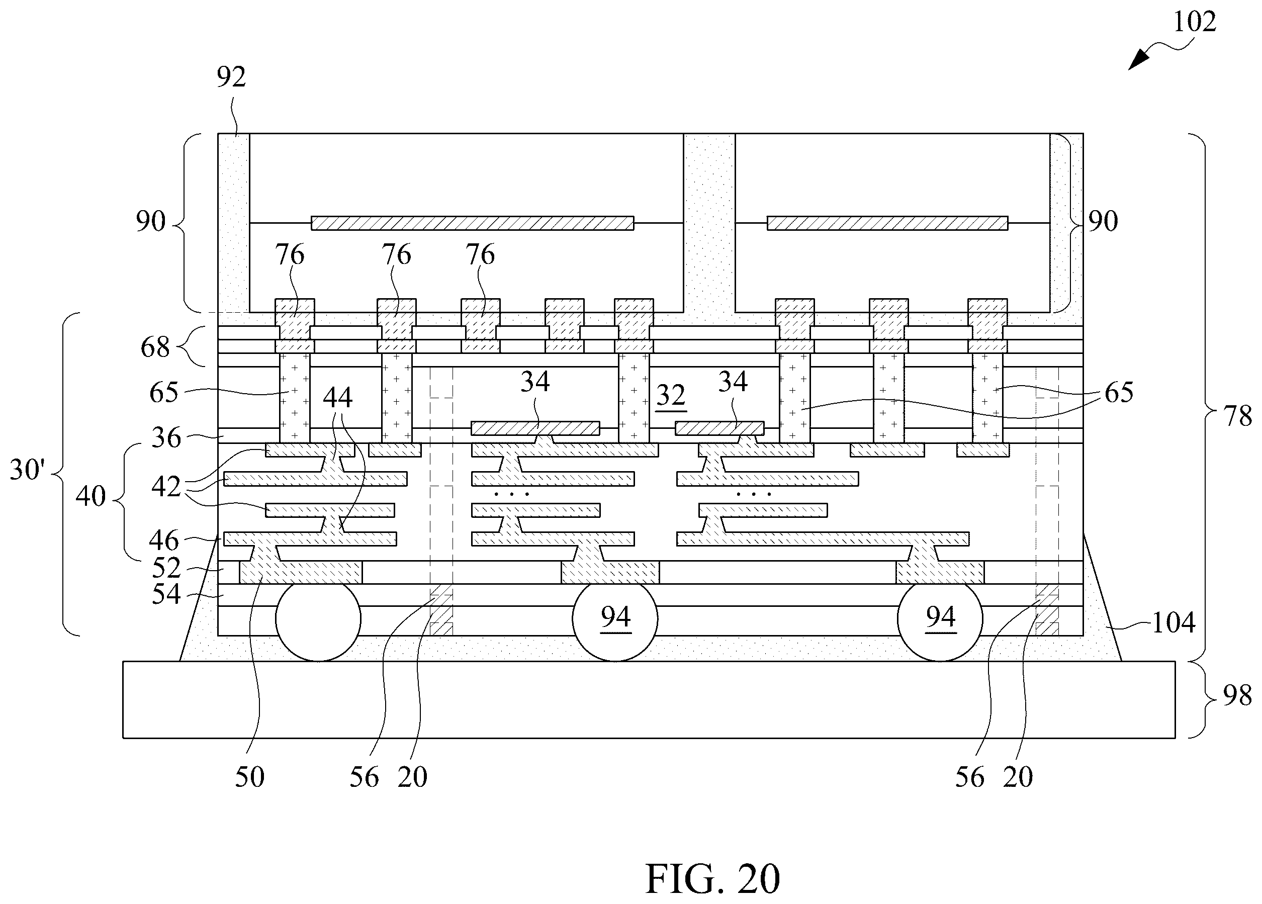 Patent US12616046 Figure 20 – Wafer bonding incorporating thermal conductive paths