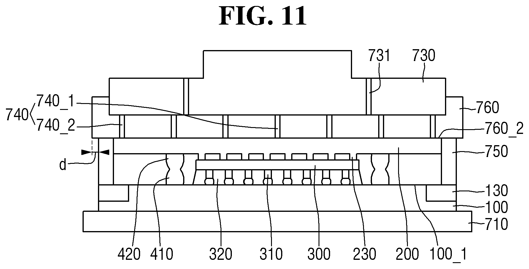 Patent US12616047 Figure 11 – Method of fabricating a semiconductor package including an interposer