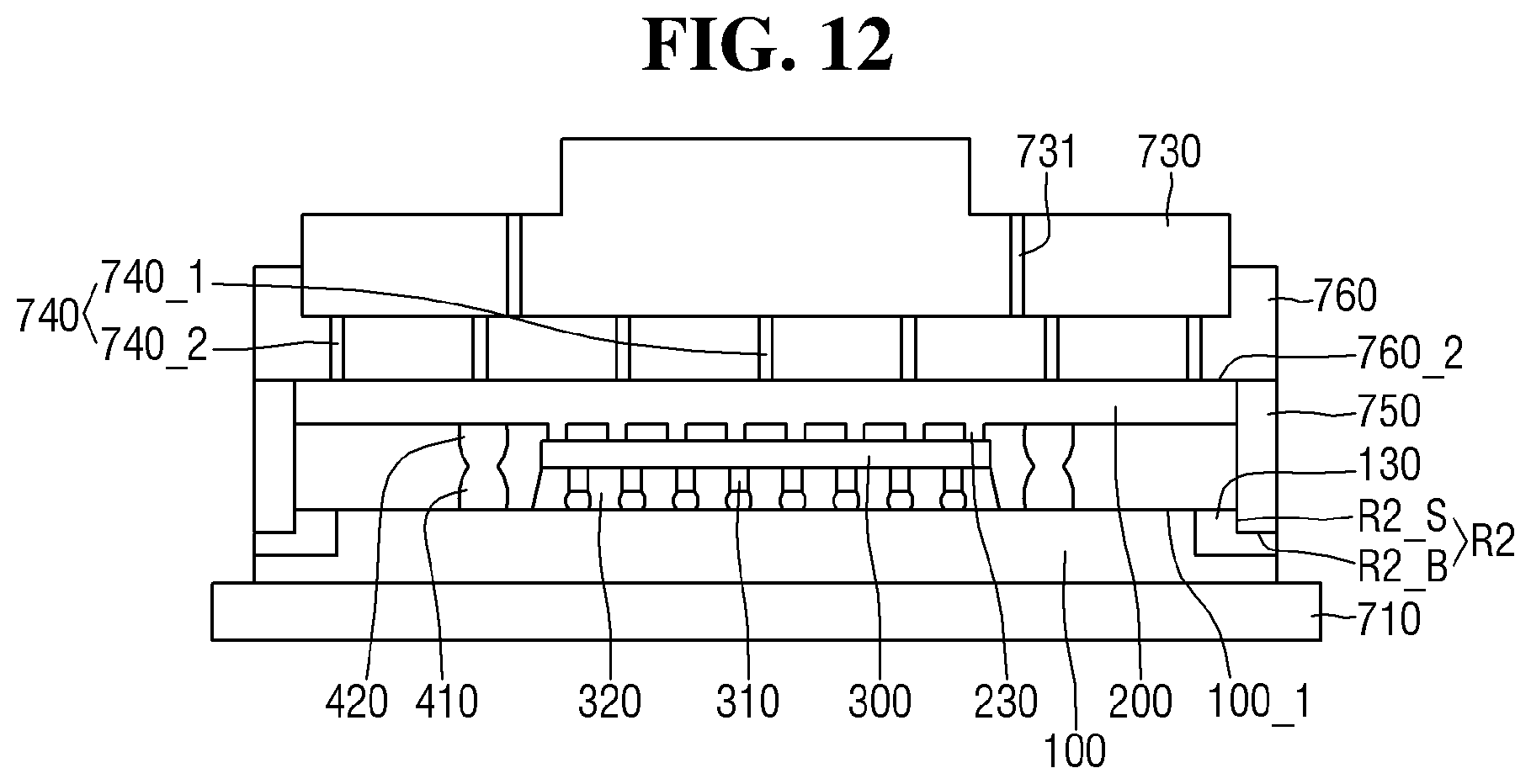 Patent US12616047 Figure 12 – Method of fabricating a semiconductor package including an interposer