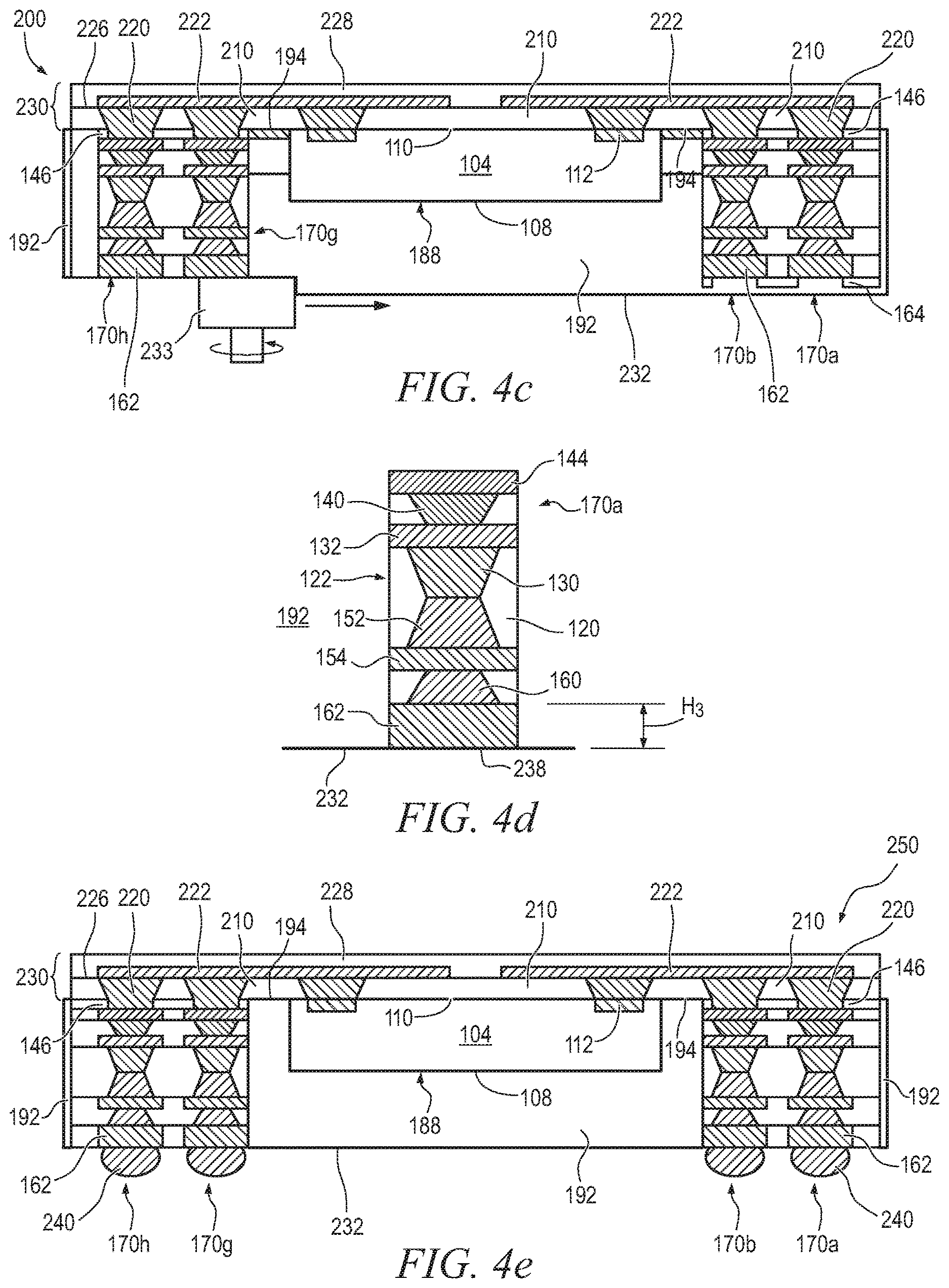 Patent US12616048 Figure 12 – Semiconductor device and method of forming inverted EWLB package with vertical e-bar structure