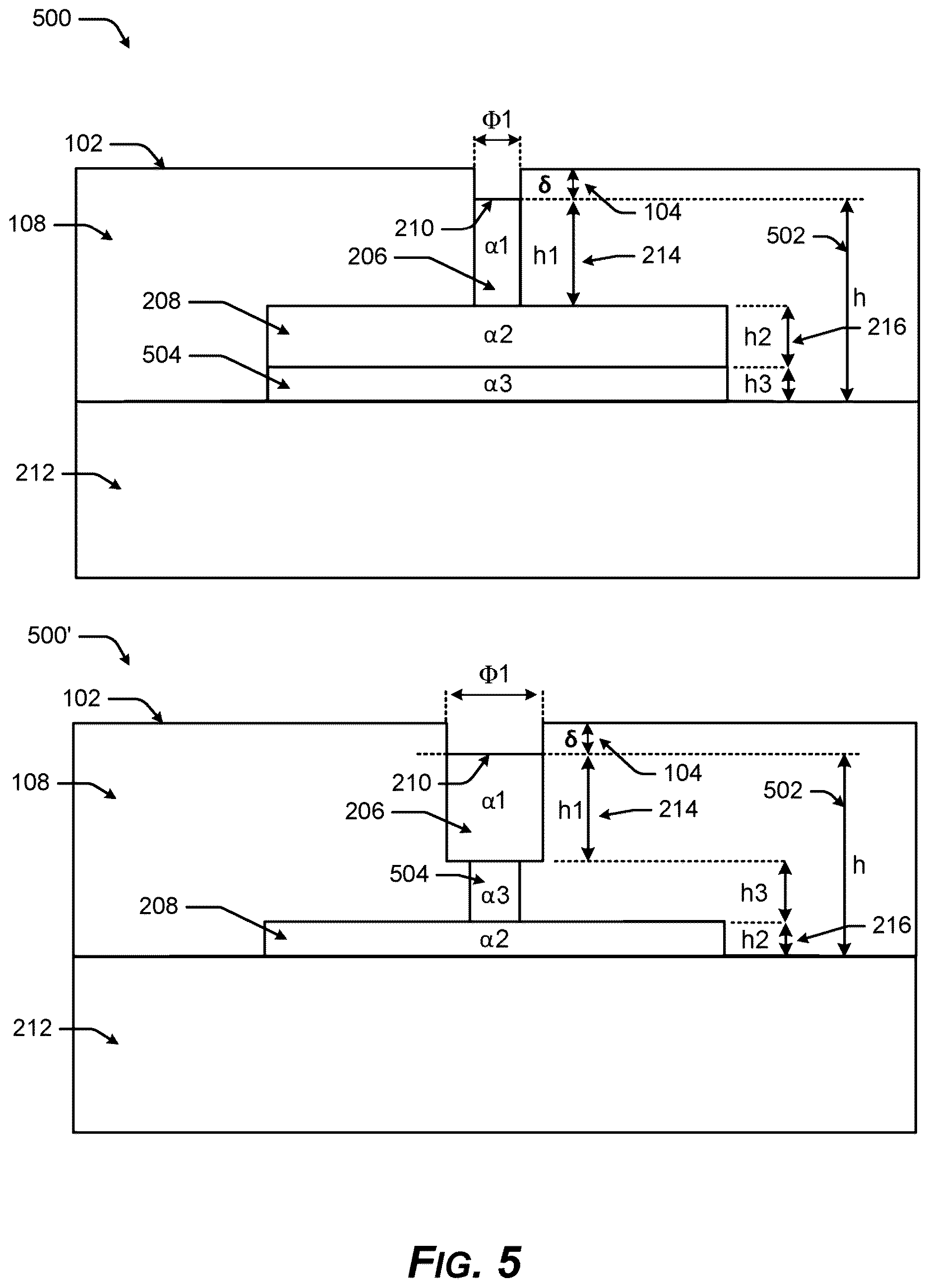Patent US12616050 Figure 5 – Bonded structure including a first microelectronic device direct hybrid bonded to a second microelectronic device