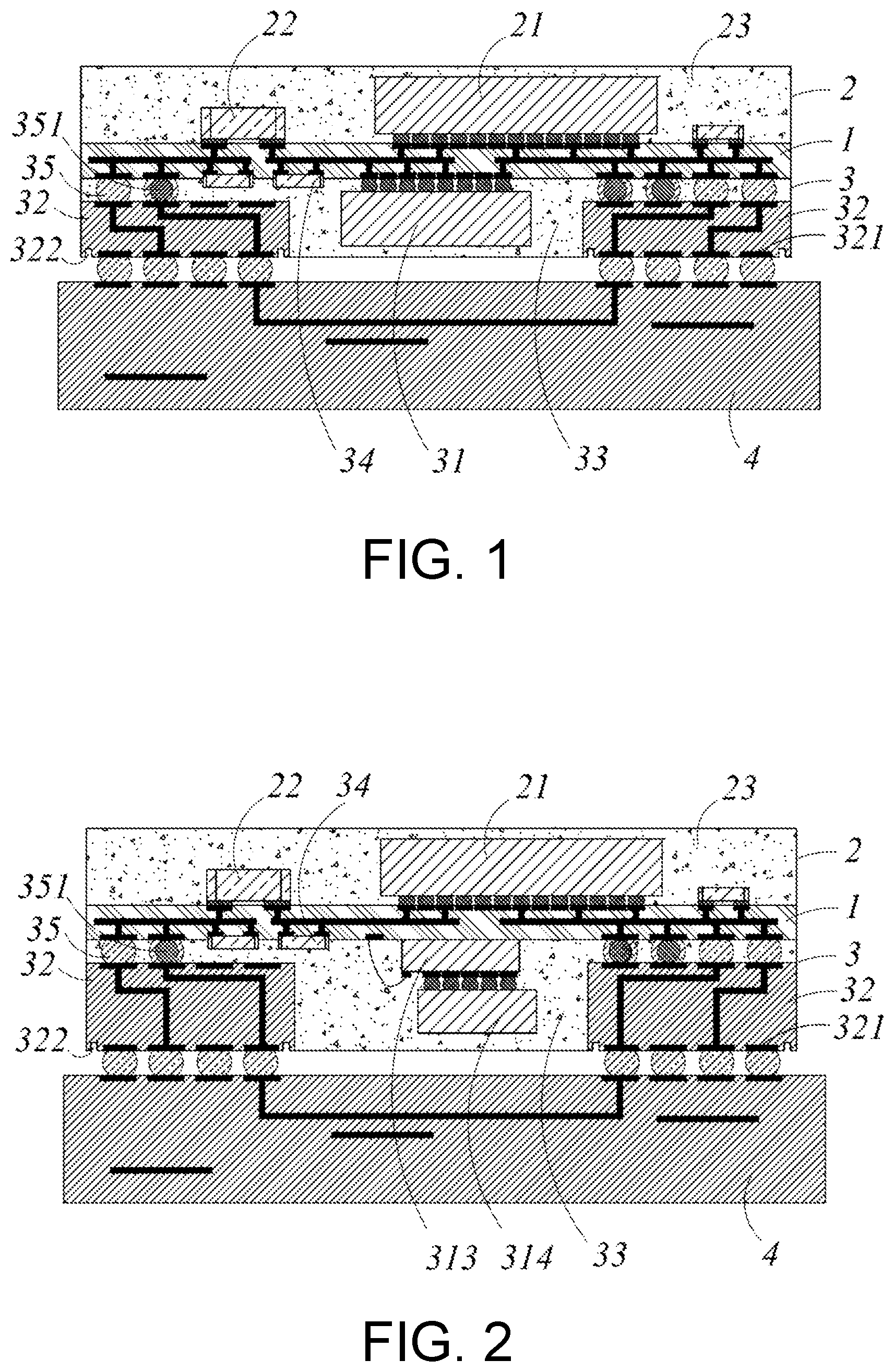 Patent US12616057 Figure 1 – Double-sided sip packaging structure having interposer including a groove and manufacturing method thereof