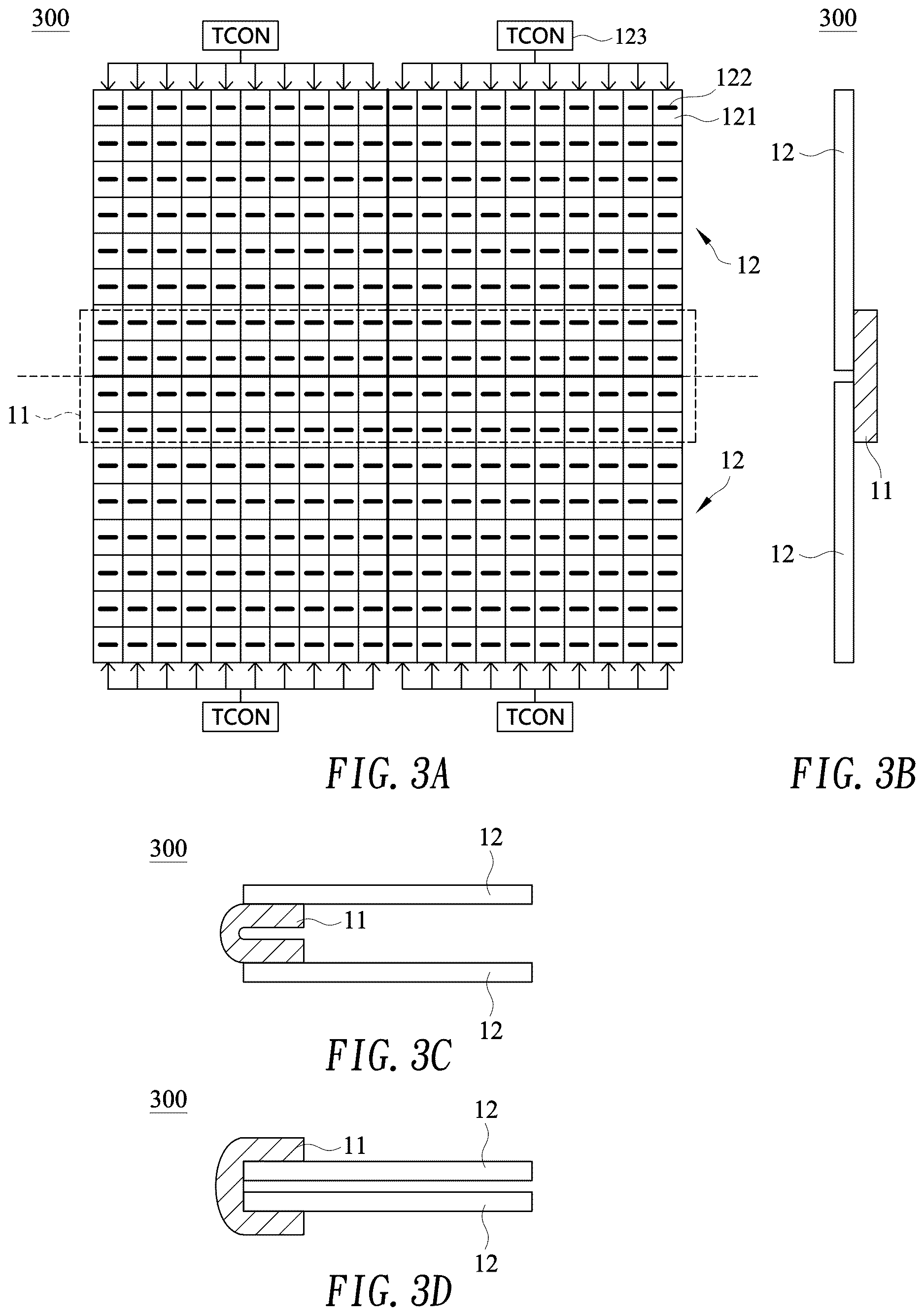 Patent US12616066 Figure 3 – Foldable microLED display
