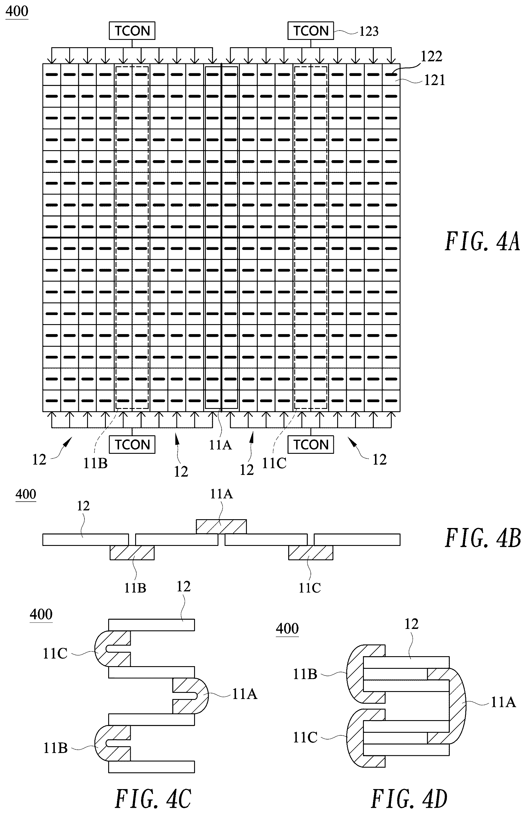 Patent US12616066 Figure 4 – Foldable microLED display