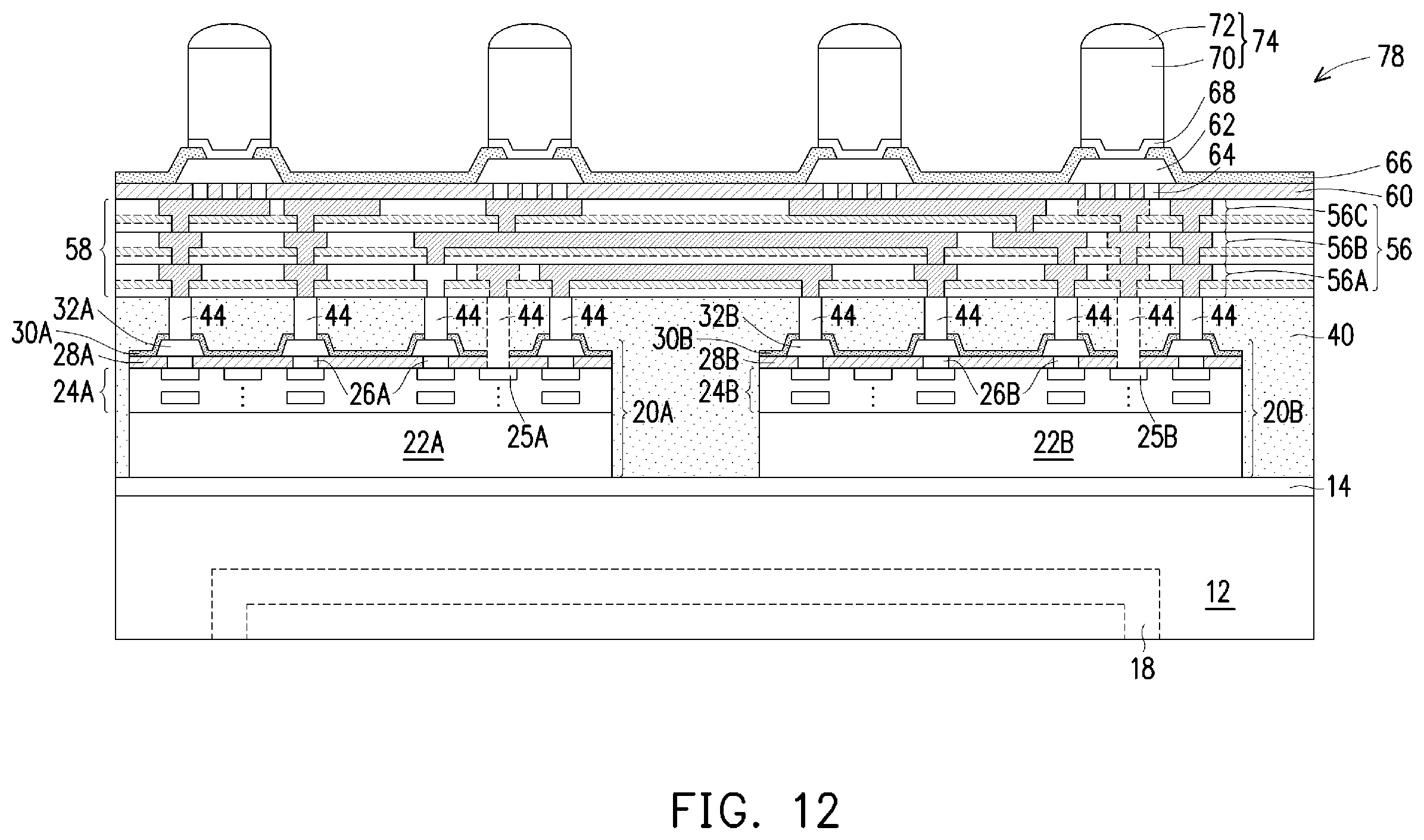 Patent US12616070 Figure 13 – Packages formed using RDL-last process