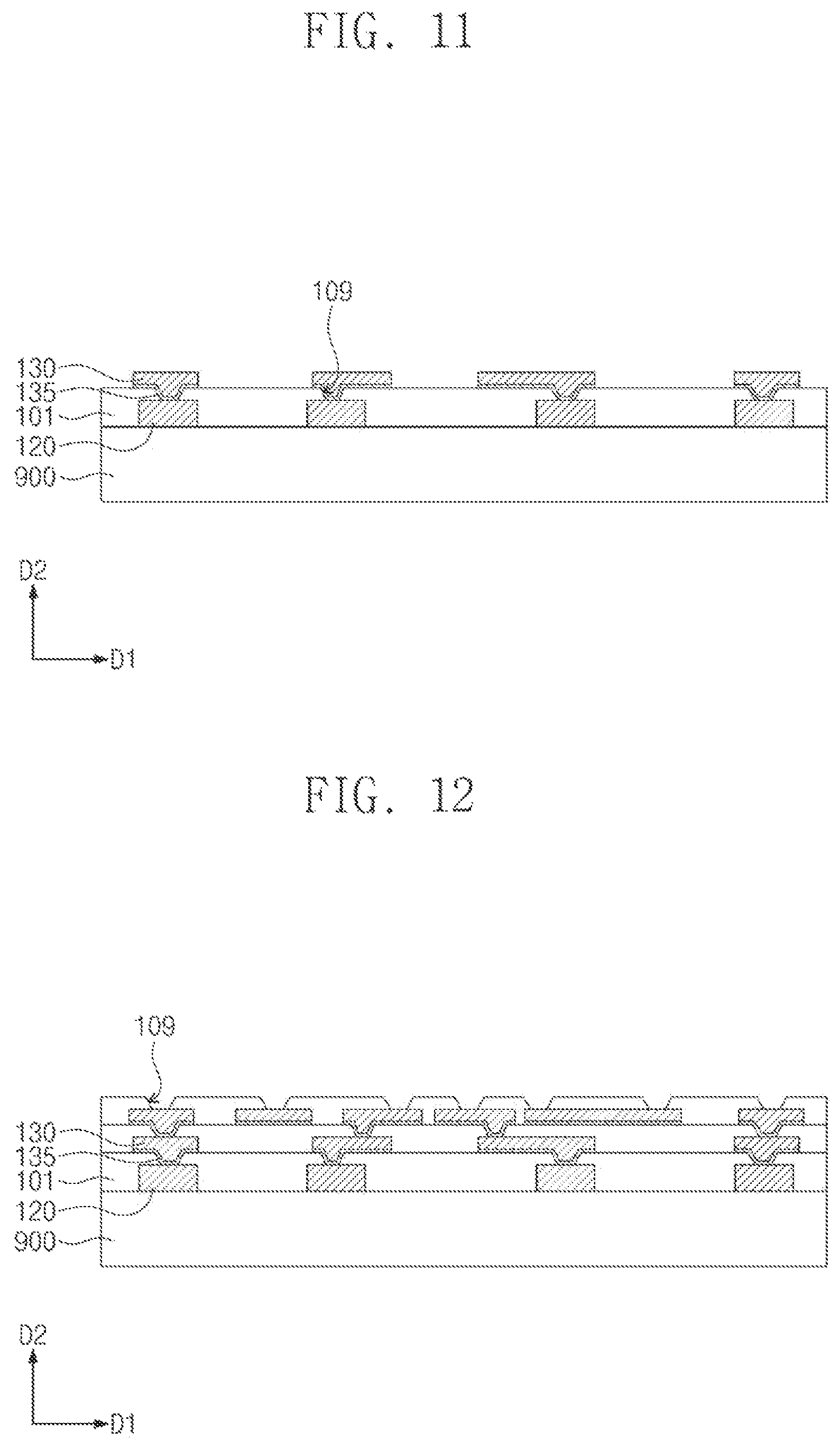 Patent US12616075 Figure 11 – Semiconductor package including a semiconductor chip on a redistribution substrate and conductive structure spaced apart from the semiconductor chip