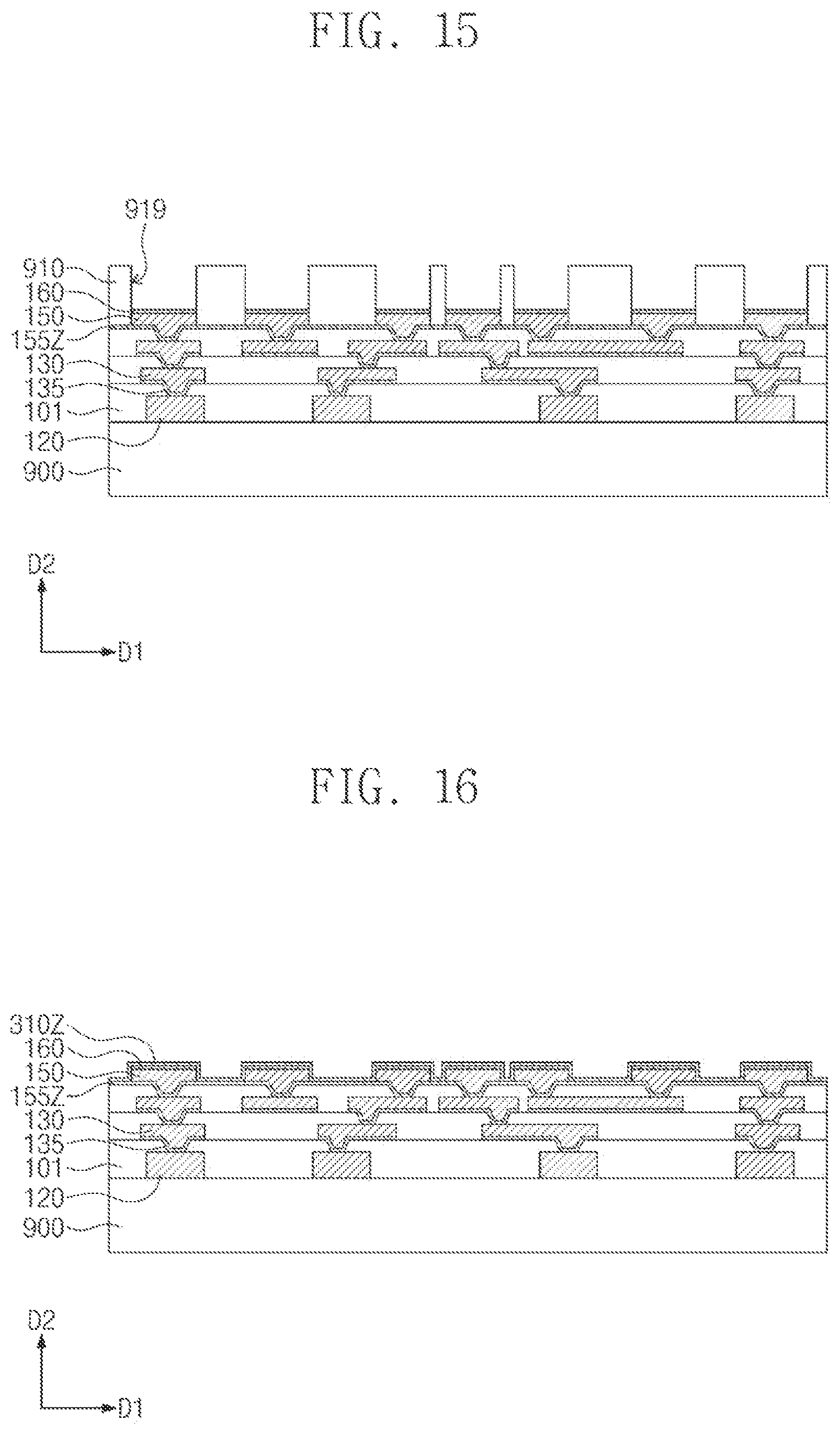 Patent US12616075 Figure 13 – Semiconductor package including a semiconductor chip on a redistribution substrate and conductive structure spaced apart from the semiconductor chip