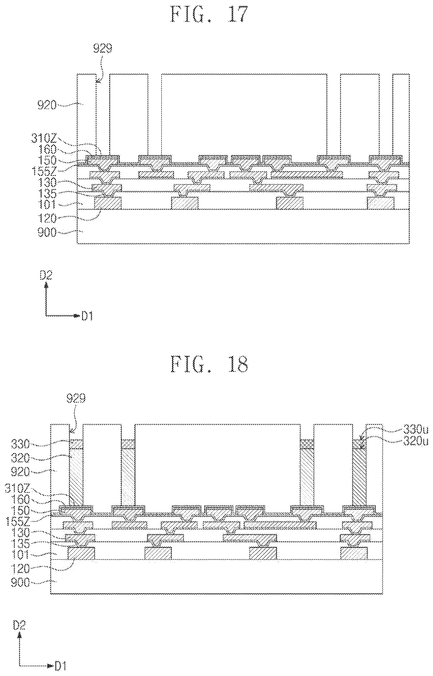 Patent US12616075 Figure 14 – Semiconductor package including a semiconductor chip on a redistribution substrate and conductive structure spaced apart from the semiconductor chip