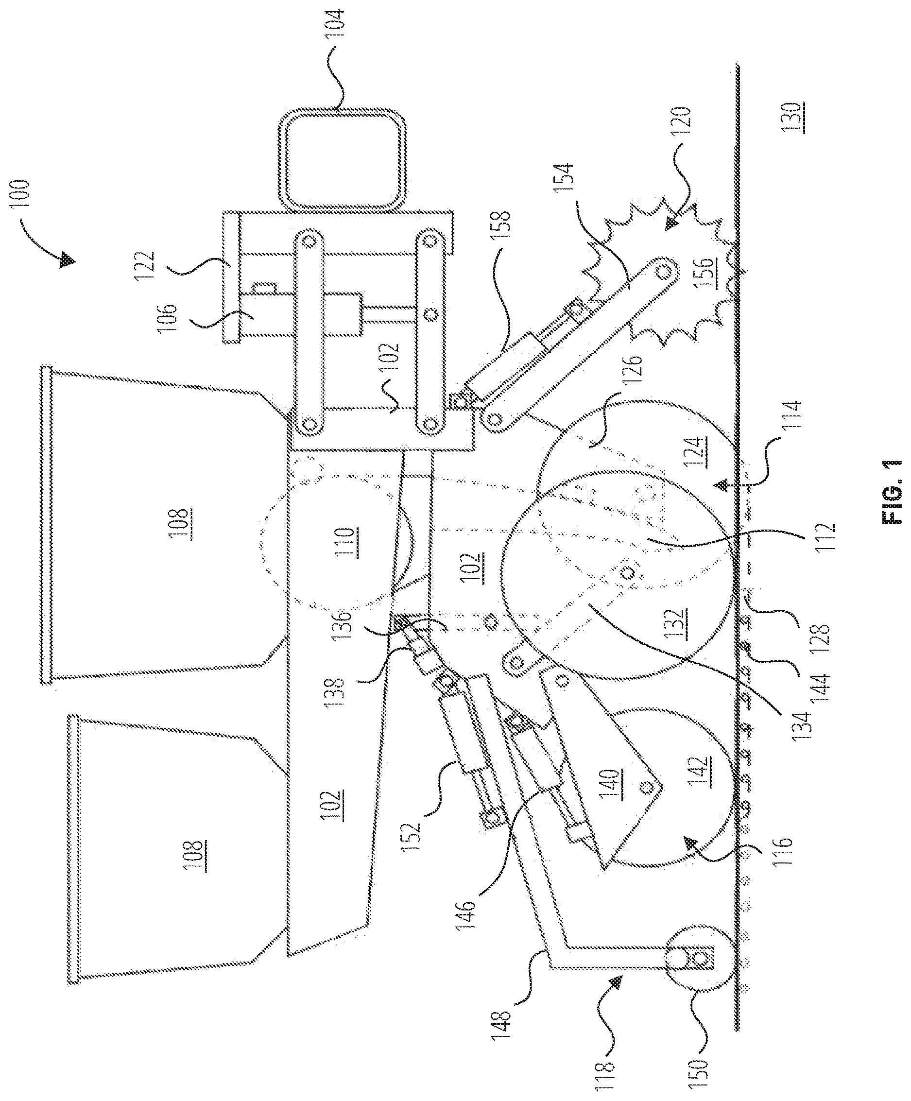 Patent US12616078 Figure 1 – Agricultural implements and methods of planting