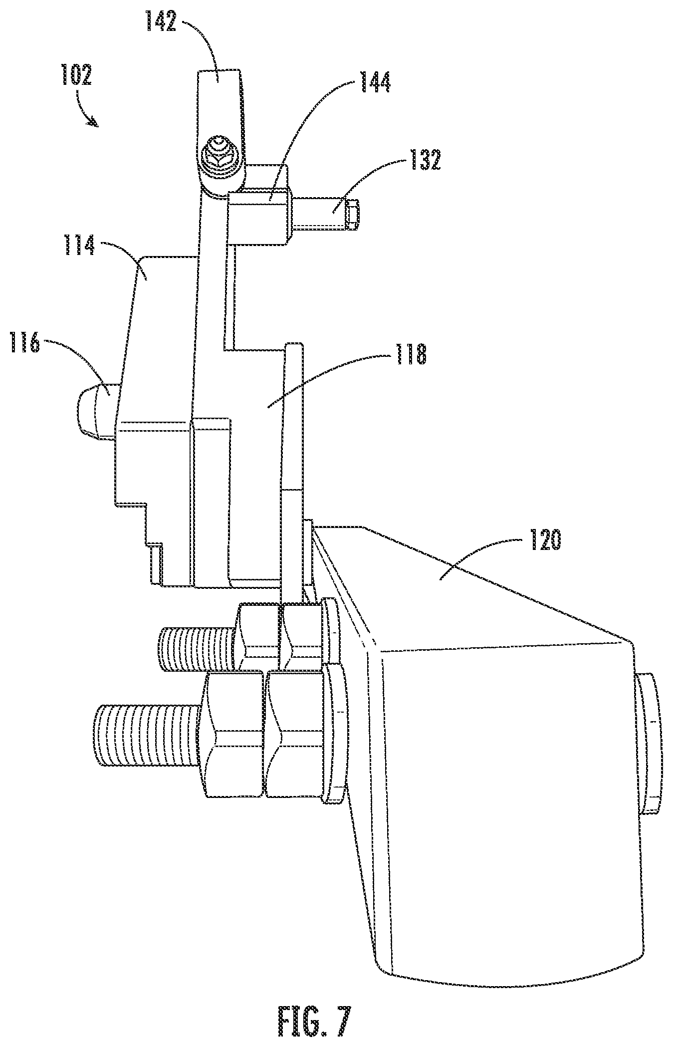 Patent US12616085 Figure 7 – Brush attachment system for a turfgrass mower