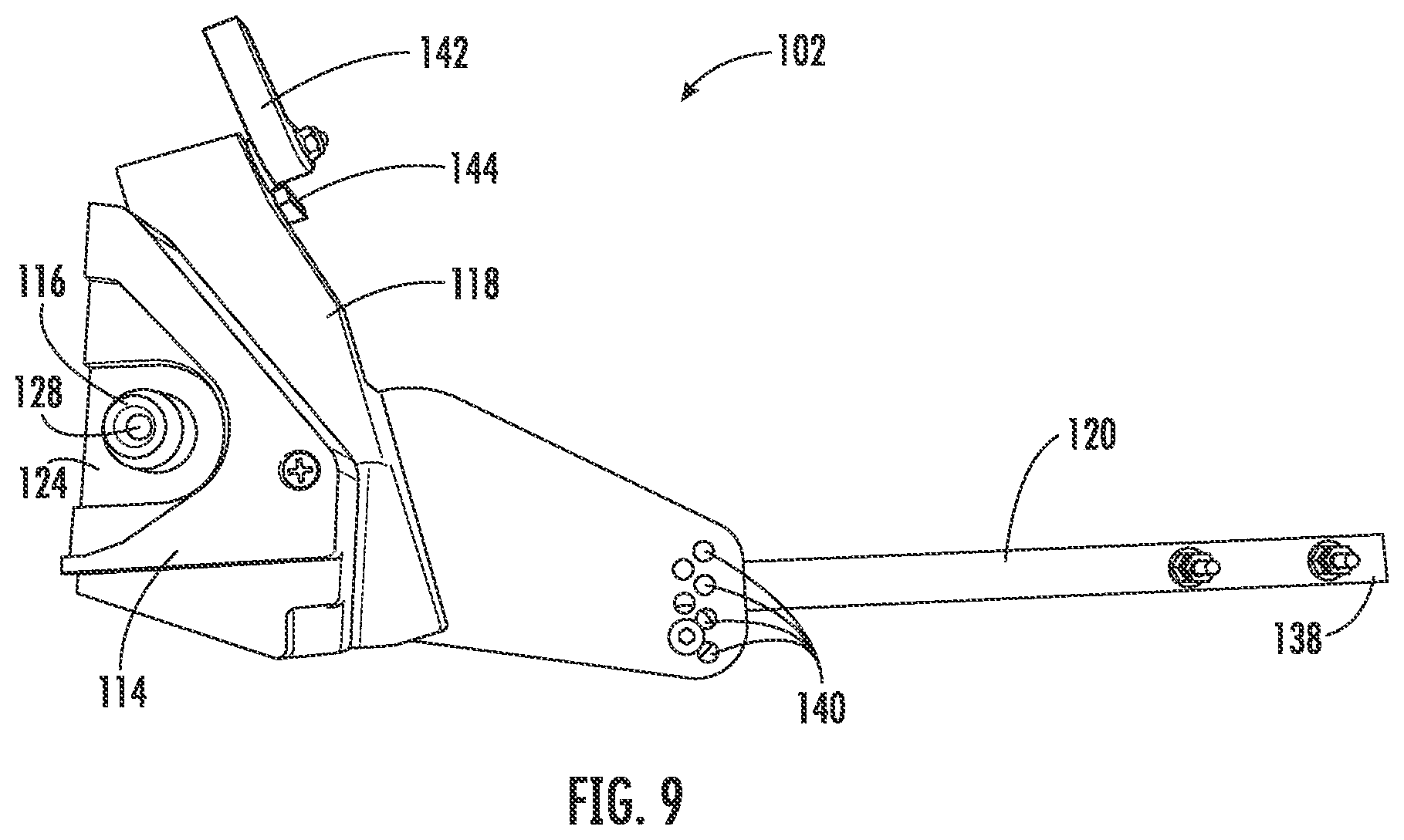 Patent US12616085 Figure 9 – Brush attachment system for a turfgrass mower