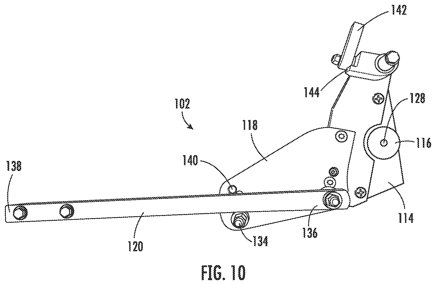 Patent US12616085 Figure 10 – Brush attachment system for a turfgrass mower