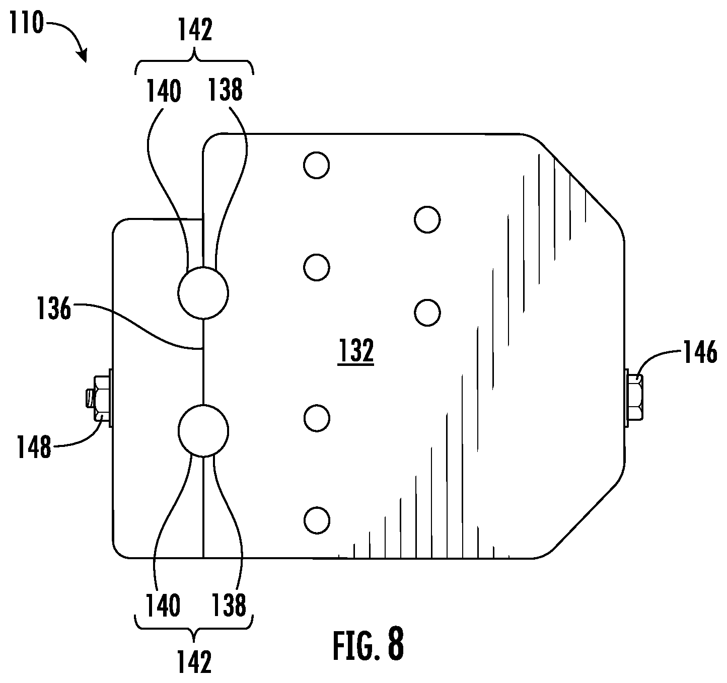 Patent US12616086 Figure 8 – Brush attachment system for a turfgrass mower