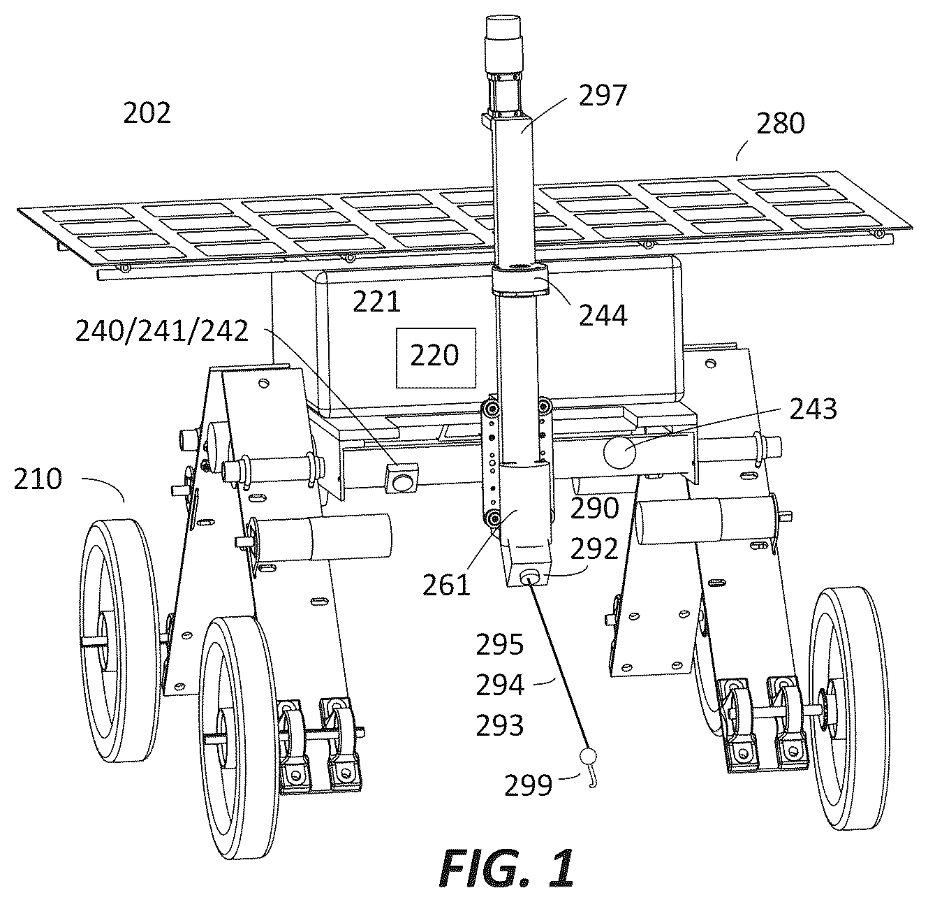 Patent US12616087 Figure 1 – System for depredator and predator control using a robot and sensory controlling apparatus