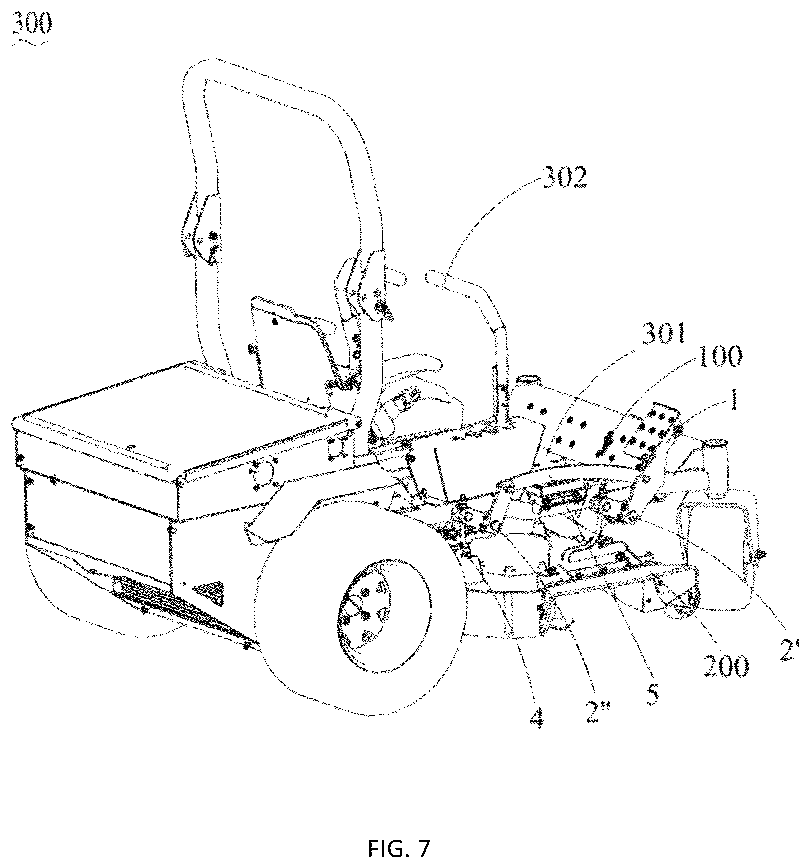 Patent US12616089 Figure 6 – Cutting deck lifting device and mower having cutting deck lifting device