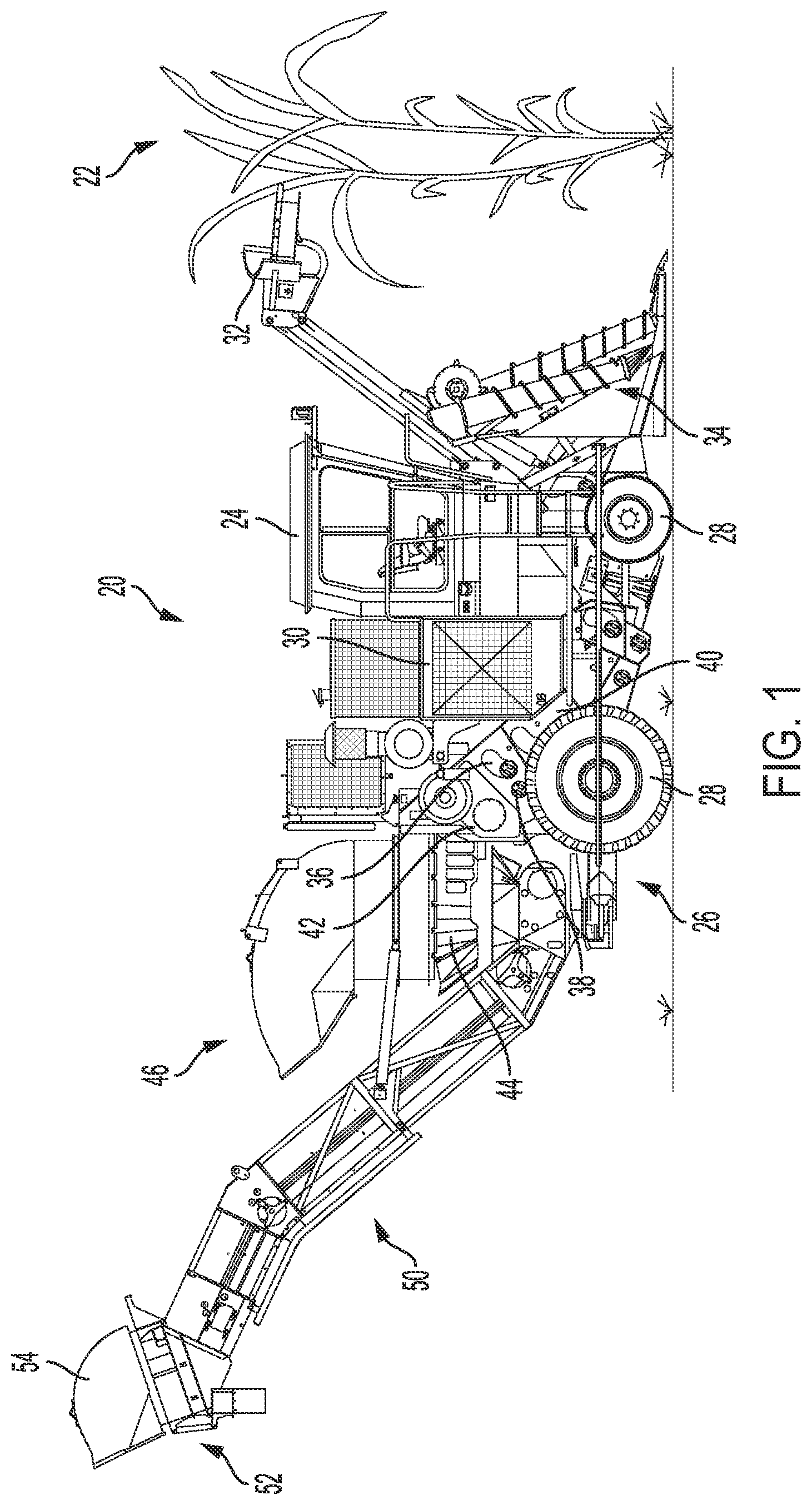 Patent US12616095 — Primary extractor of a sugarcane harvester including variable angle guide vanes — Figure 1
