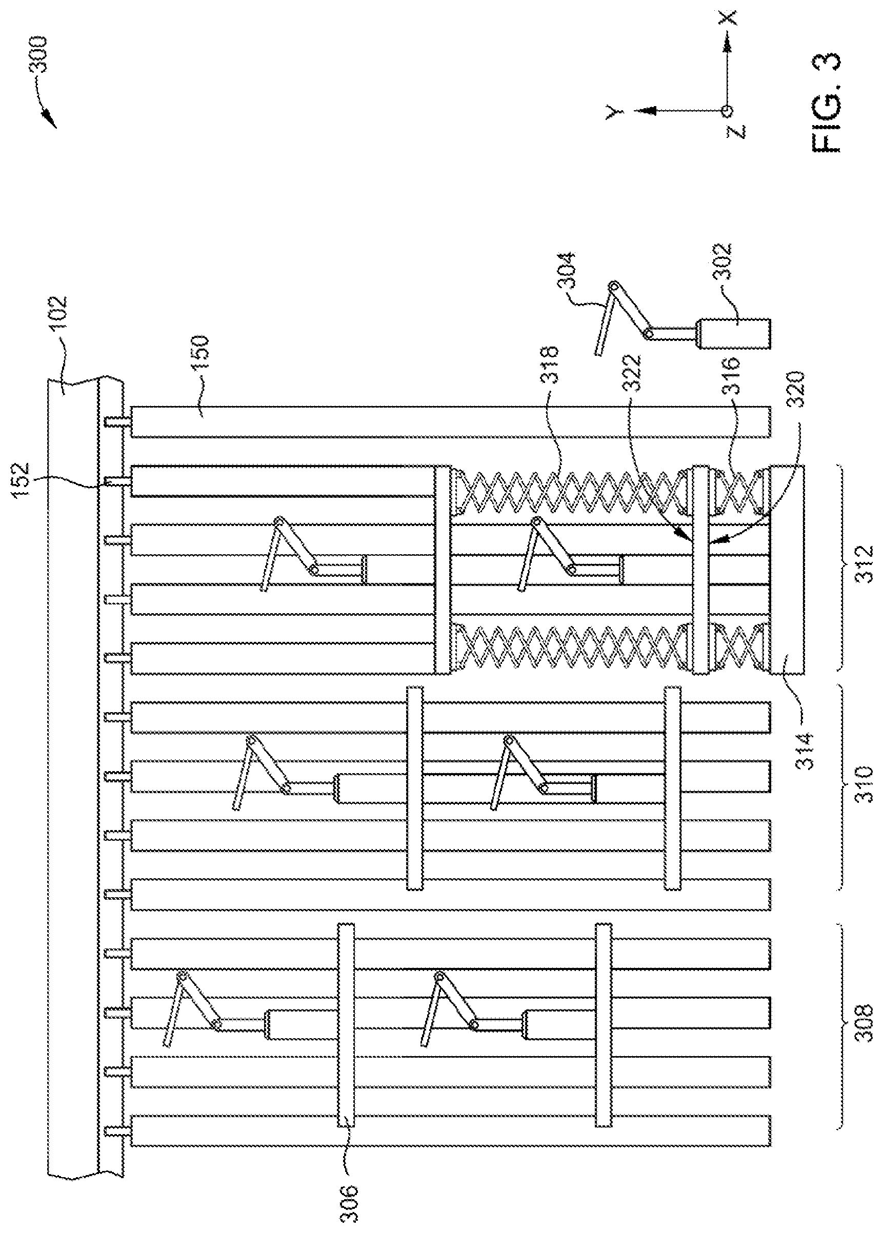 Patent US12616097 Figure 3 – Robotic harvesting system for vertical plant cultivation